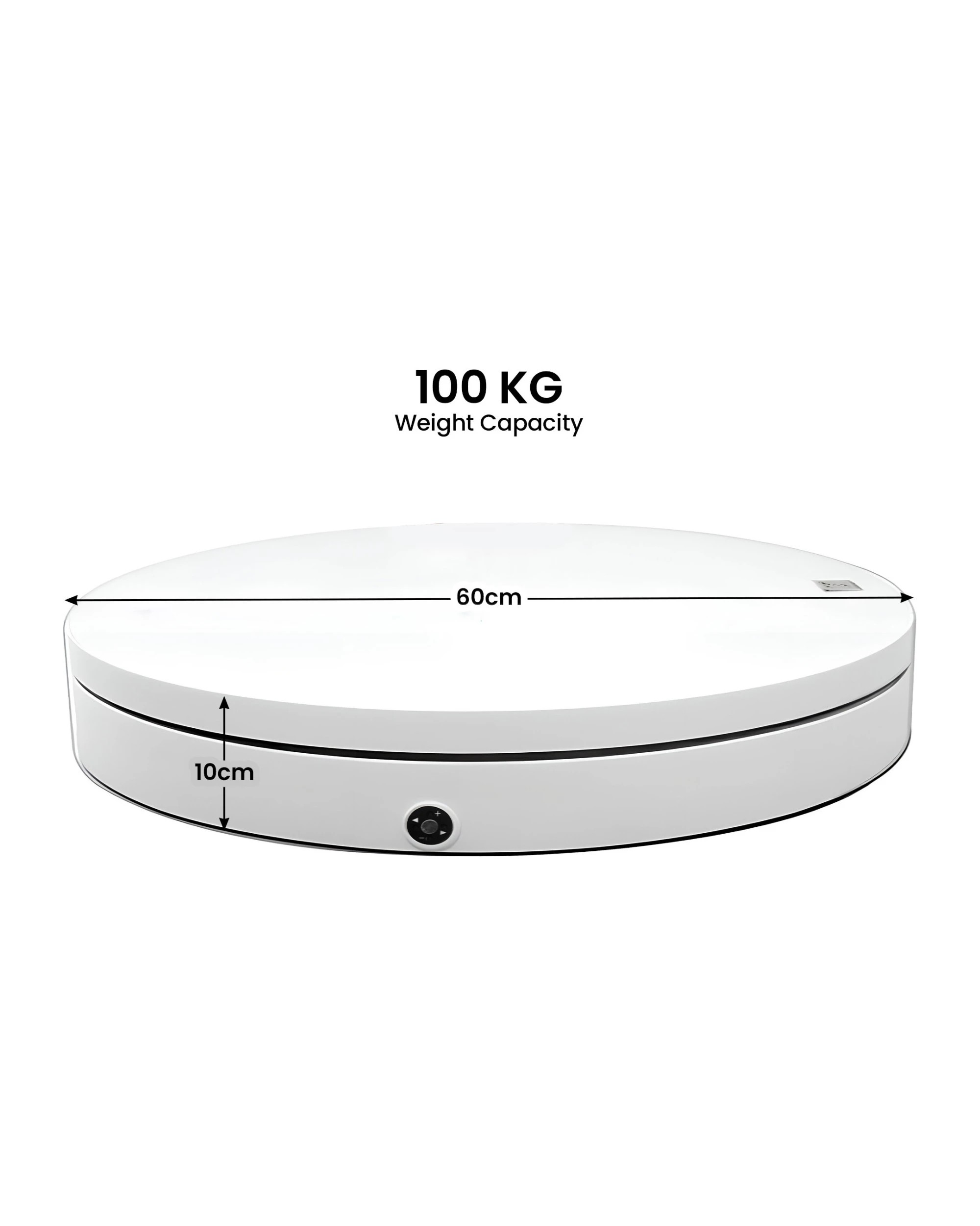 3 Christabelle 60cm 100kg Commercial Electric Shop Display Rotating Turntable Platform with Power Outlet - White, 3 of 5
