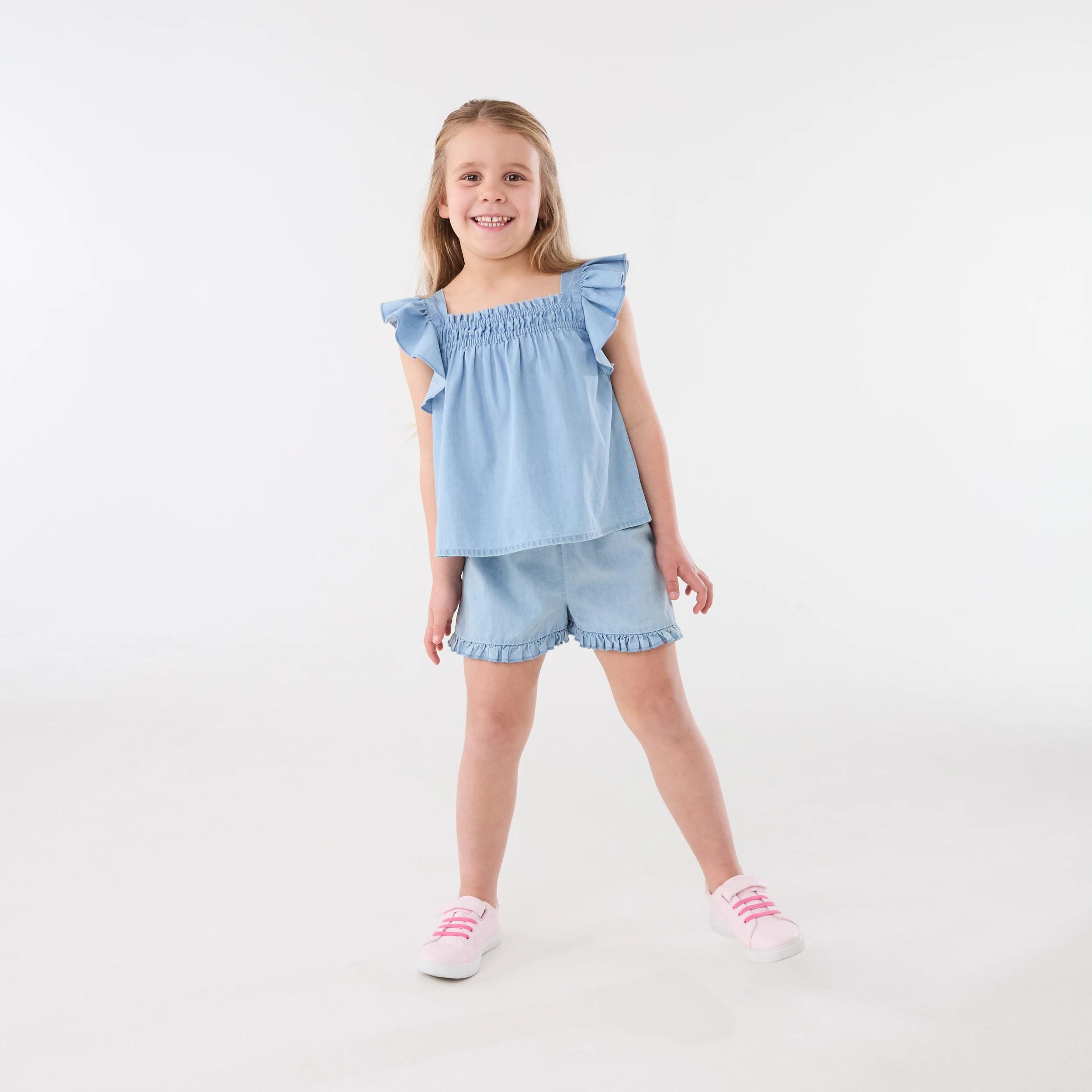 5 Frill Hem Shorts CHAMBRAY, 5 of 6