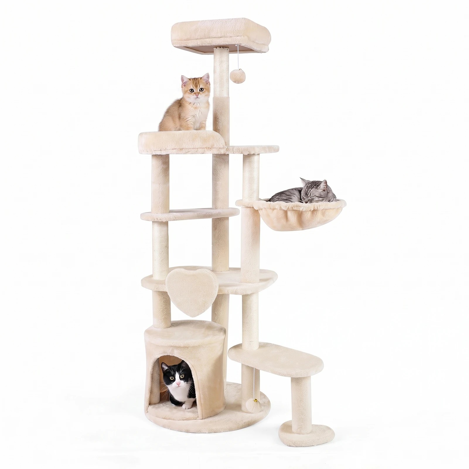 5 Costway Large Multi-Level Cat Tree Cat Tower w/Sisal Scratching Posts, 5 of 5