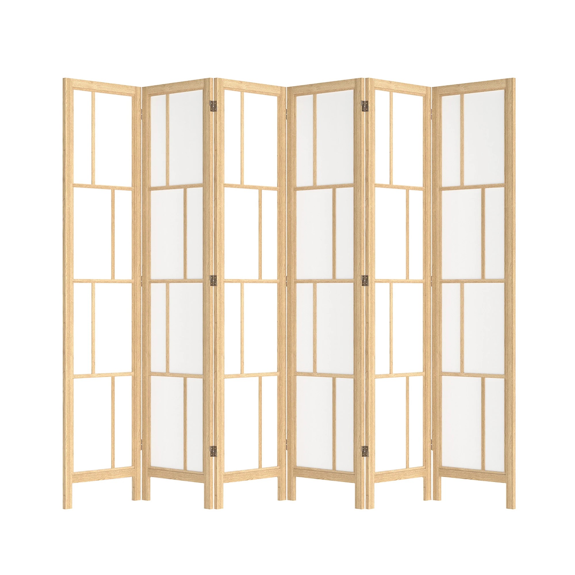 1 Levede 6 Panel Room Divider Folding Partition Freestanding Screen Wooden, 1 of 9