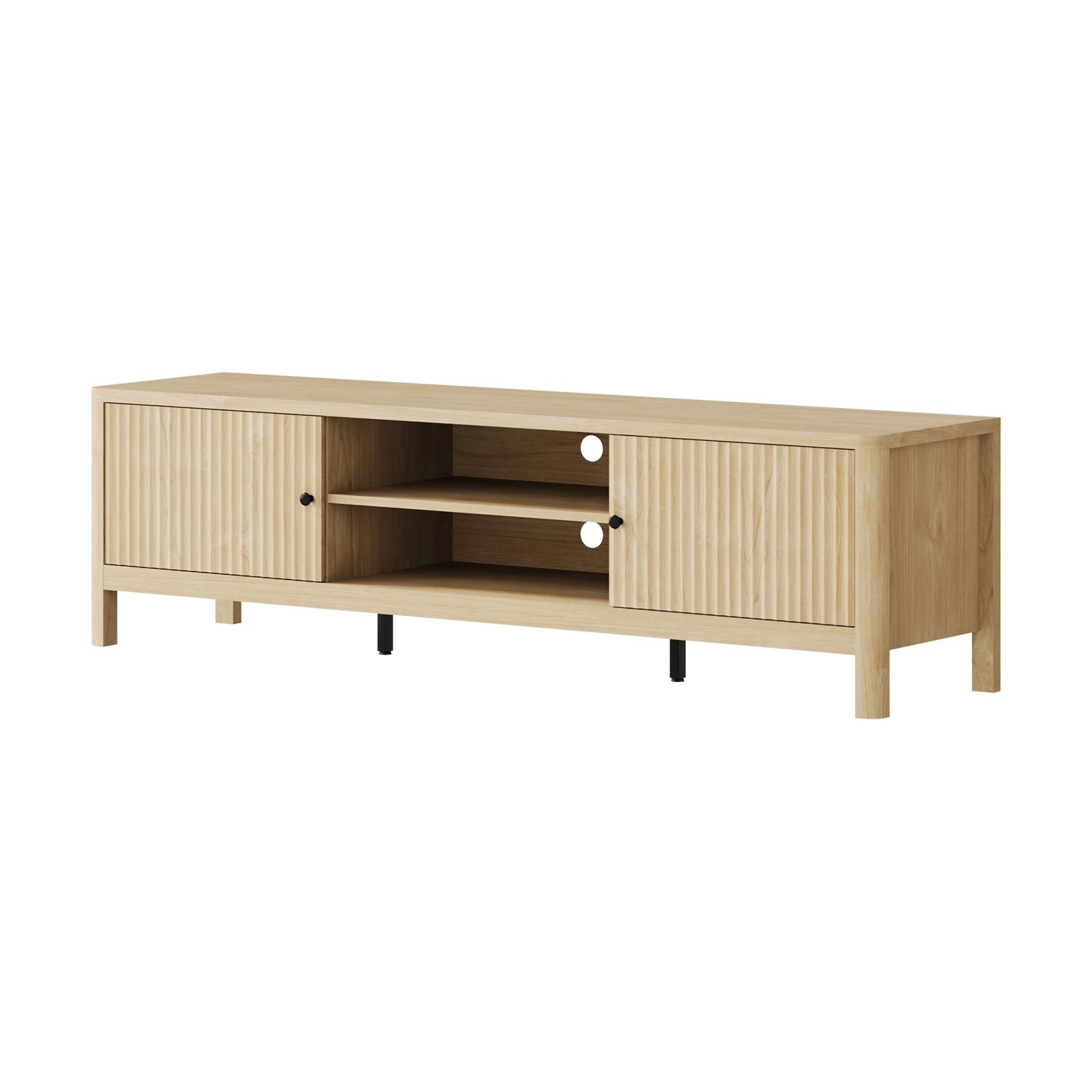 1 Oikiture Tv Cabinet Entertainment Unit Stand 160cm
 - Natural, 1 of 9