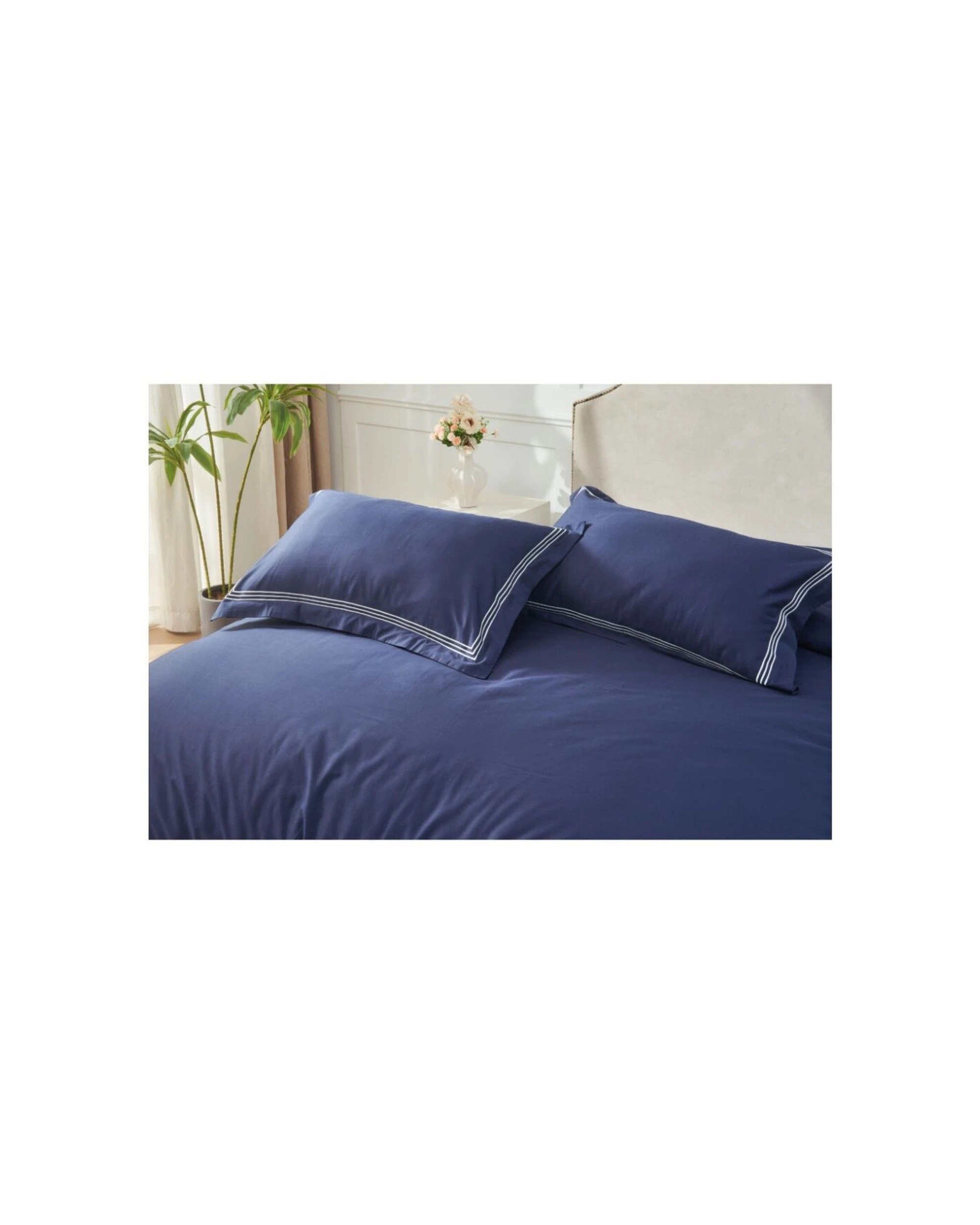 5 Grosvenor House 500TC Hotel Embroidered Quilt Set - Super King Bed - Blue, 5 of 7