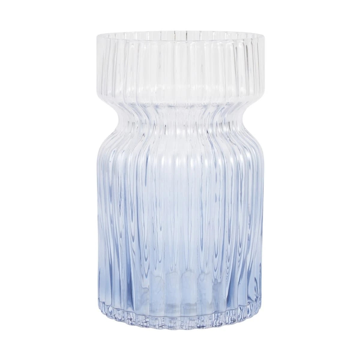 1 Ribbed Blue Glass Vase, 1 of 4