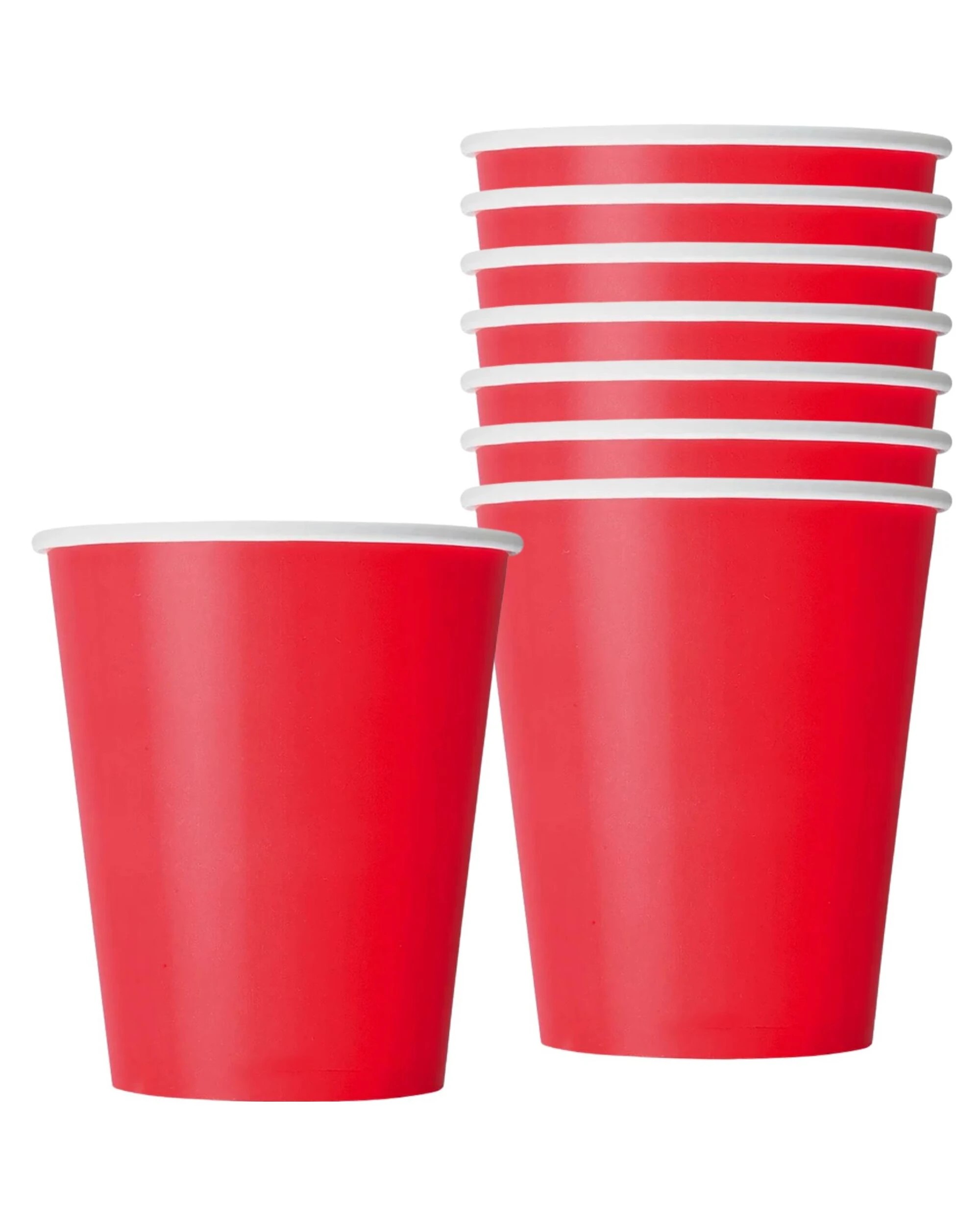 1 Unique Red Paper Cups Pack of 8 - Red, 1 of 1