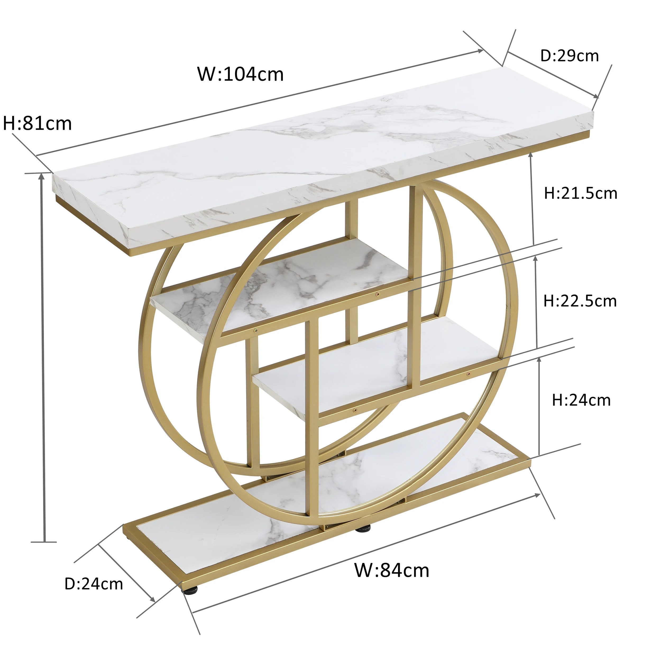 10 IHOMDEC 4-Tier Entryway Console Table - Black, 10 of 10