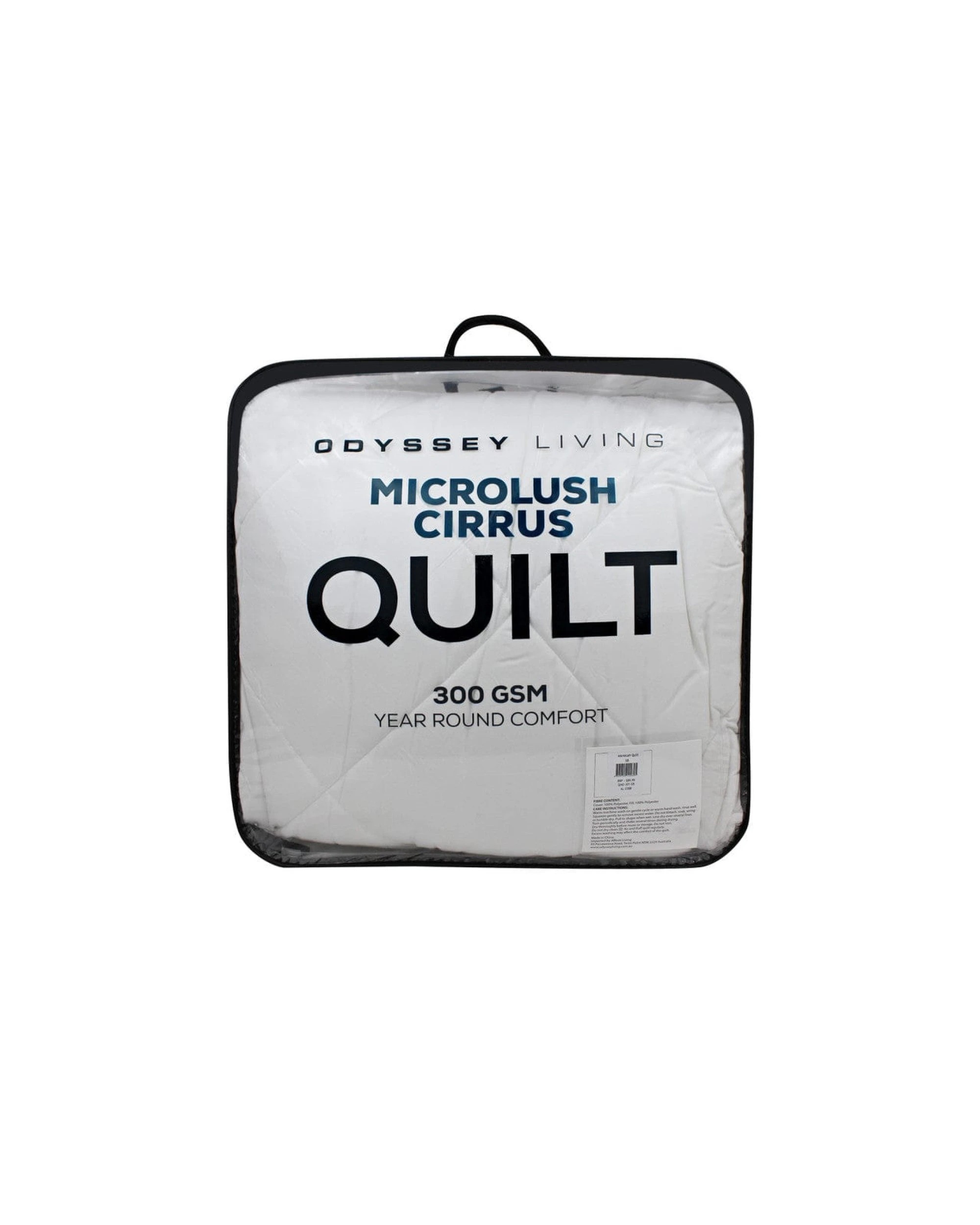 3 Odyysey Microlush Cirrius Quilt 300Gsm - King Bed - White, 3 of 3