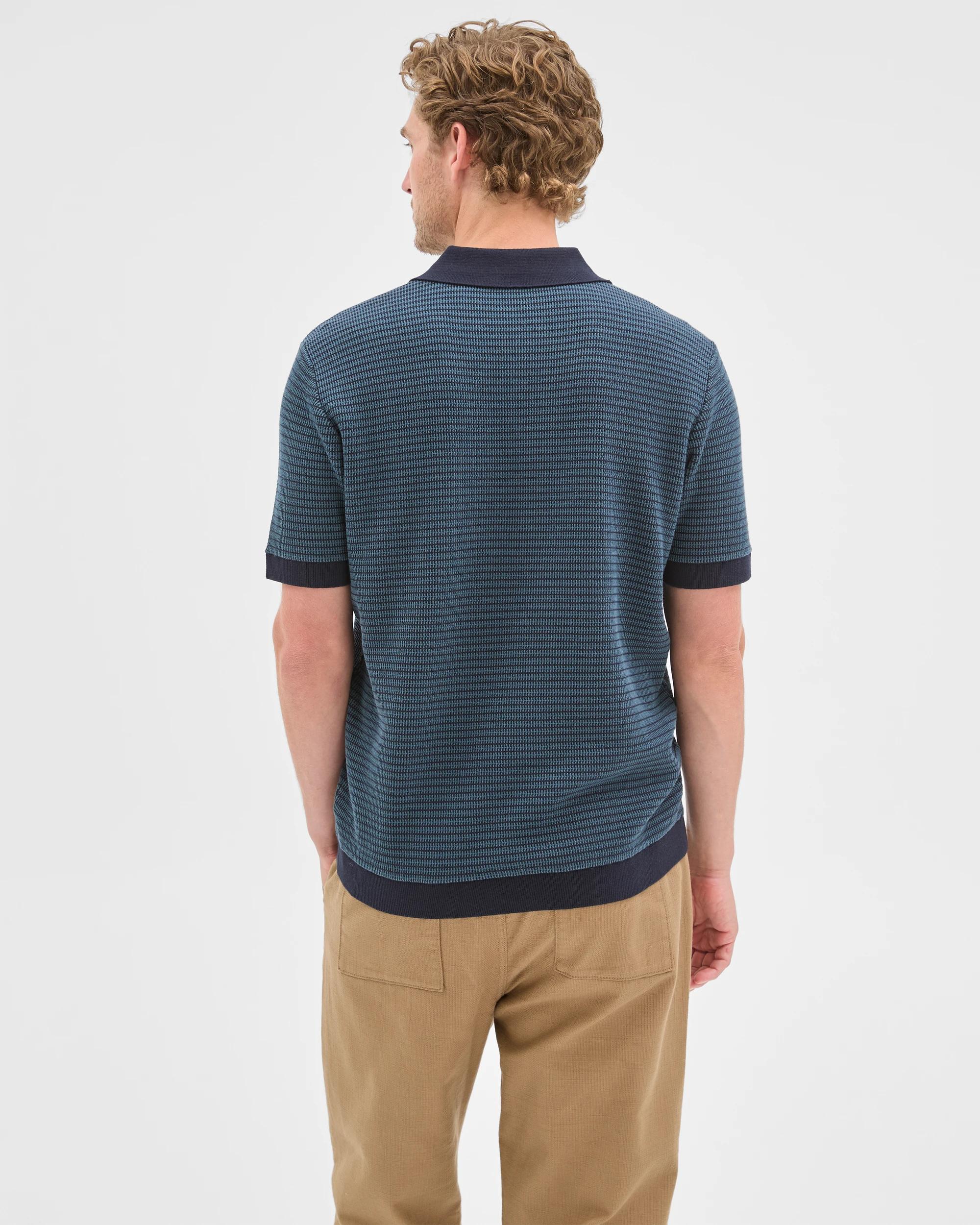 7 Target Man Australian Cotton Tonal Knit Polo Top NAVY, 7 of 7