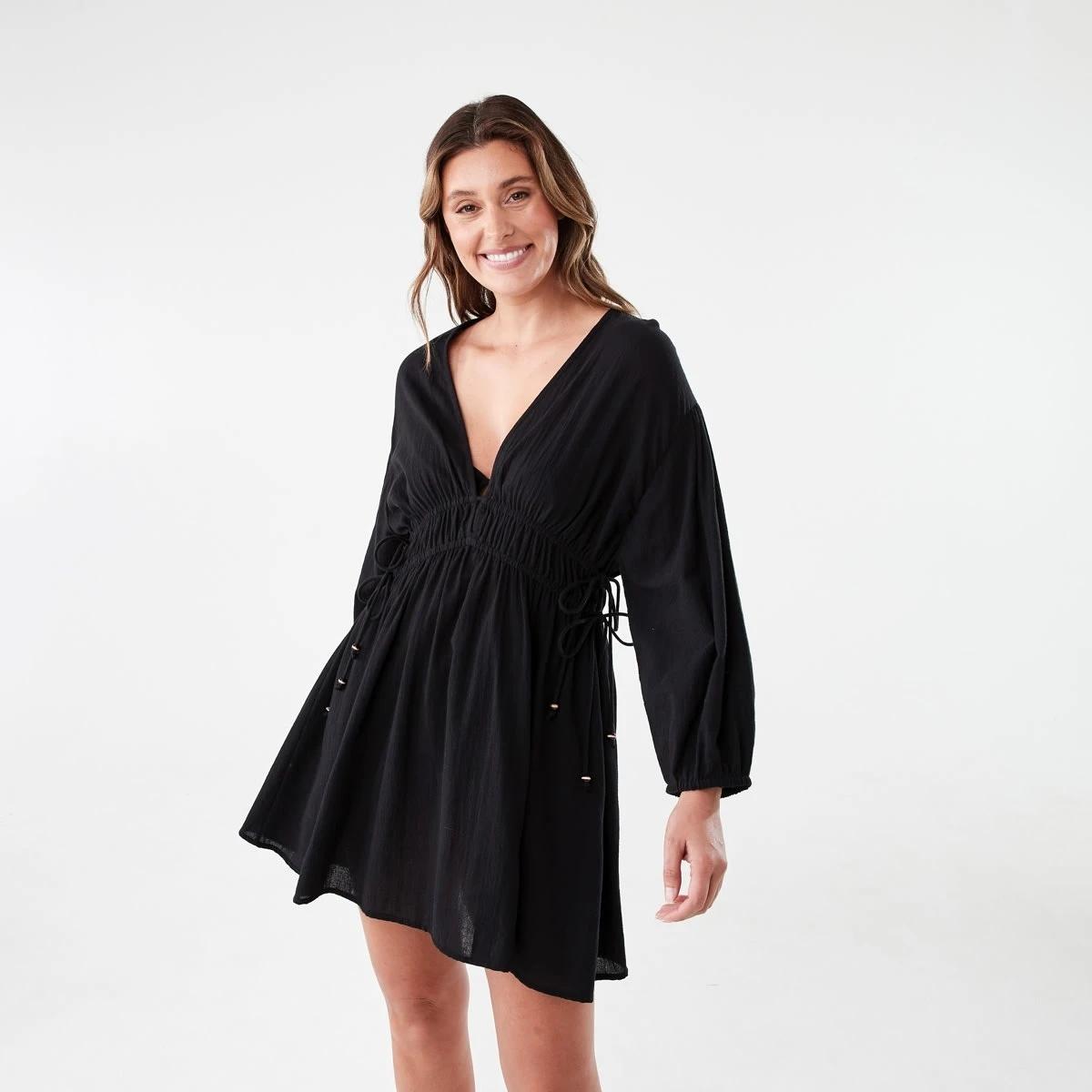 1 Beach Mini Dress BLACK, 1 of 7