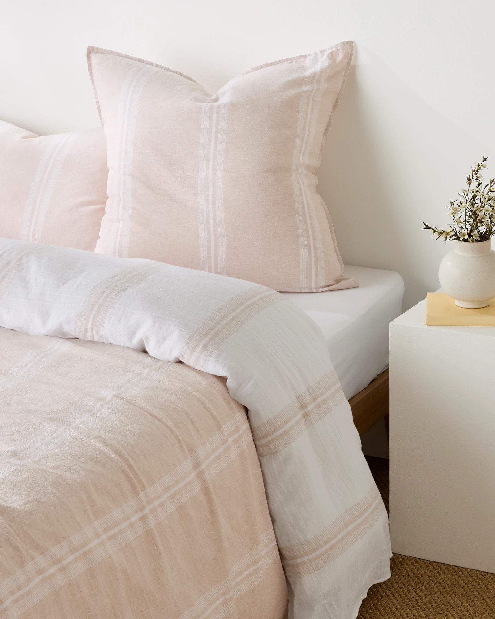1 Target Rowie Stripe Linen/Cotton European Pillowcase - One Size - Natural, 1 of 4