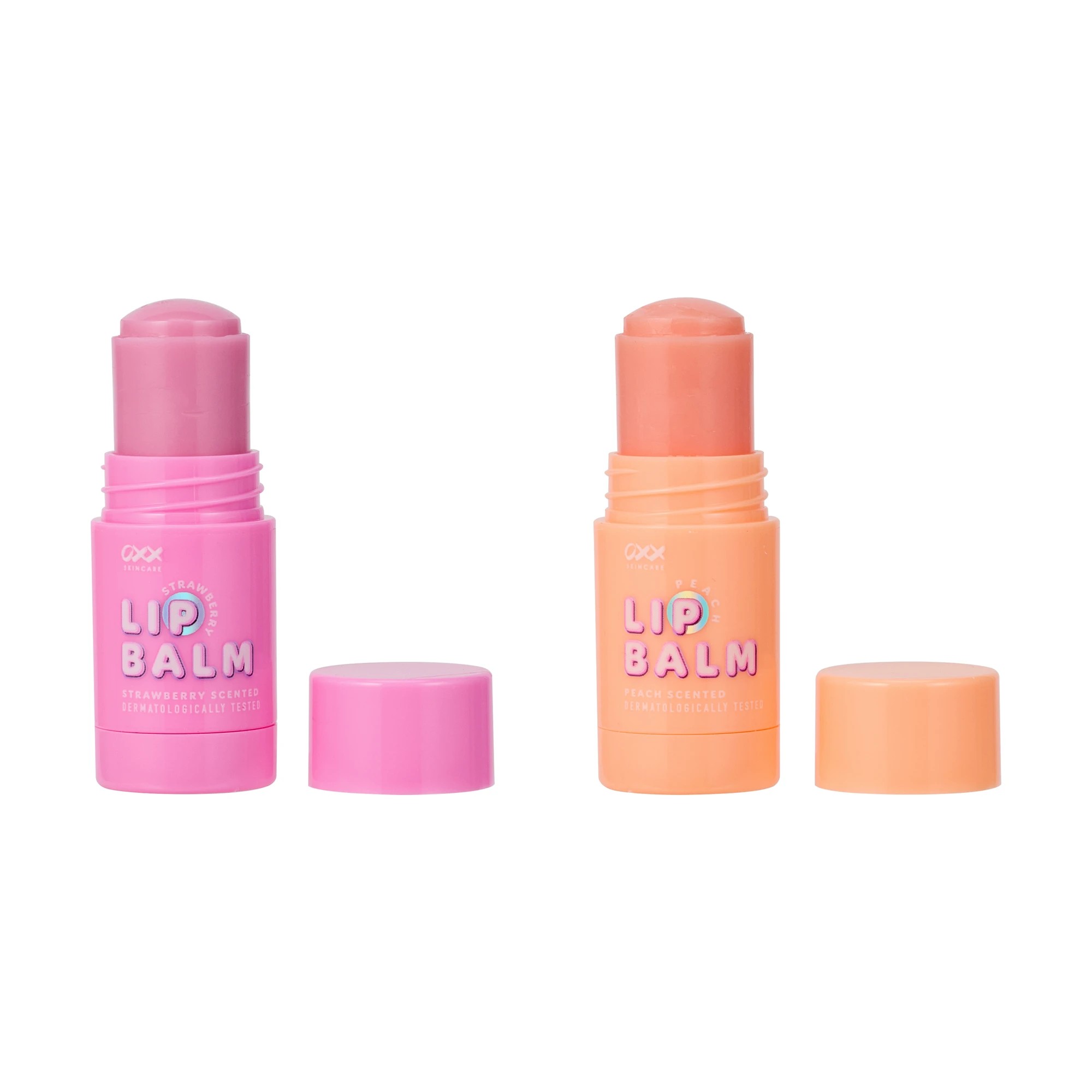 2 OXX Skincare Lip Balm Duo - Strawberry and Peach Scented, 2 of 7