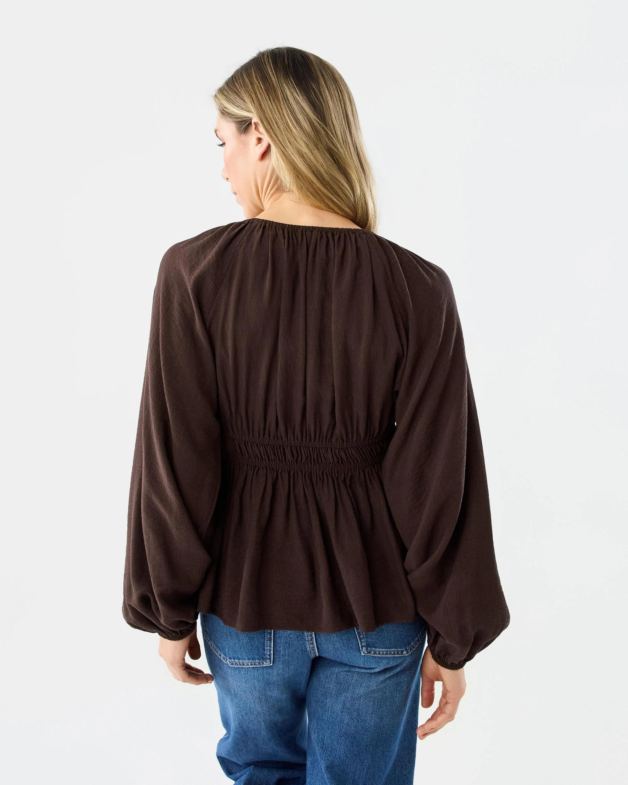 3 Long Sleeve Ruched Waist Top Cbean, 3 of 7