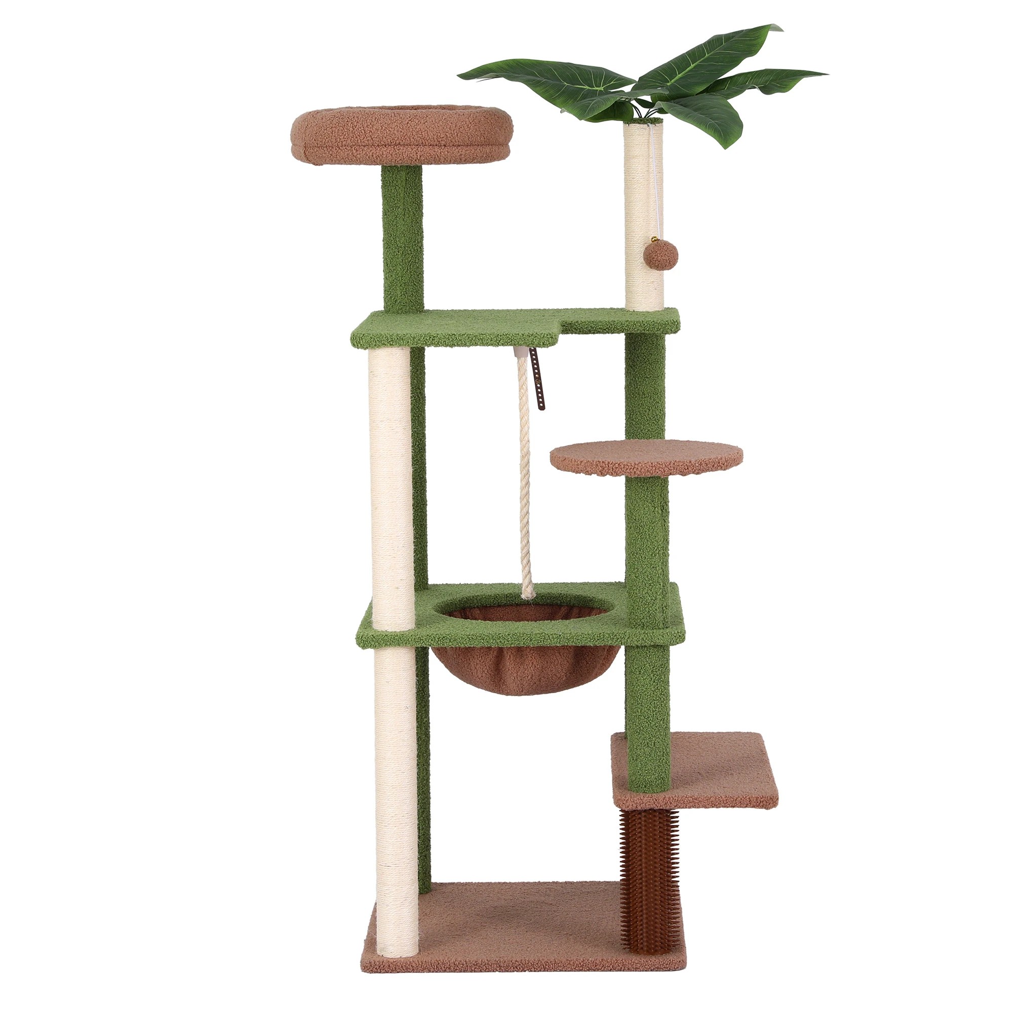 3 i.Pet Cat Tree Tower 152cm Jungle Multi-Level Scratching Post Leafy Canopy - Multi, 3 of 10
