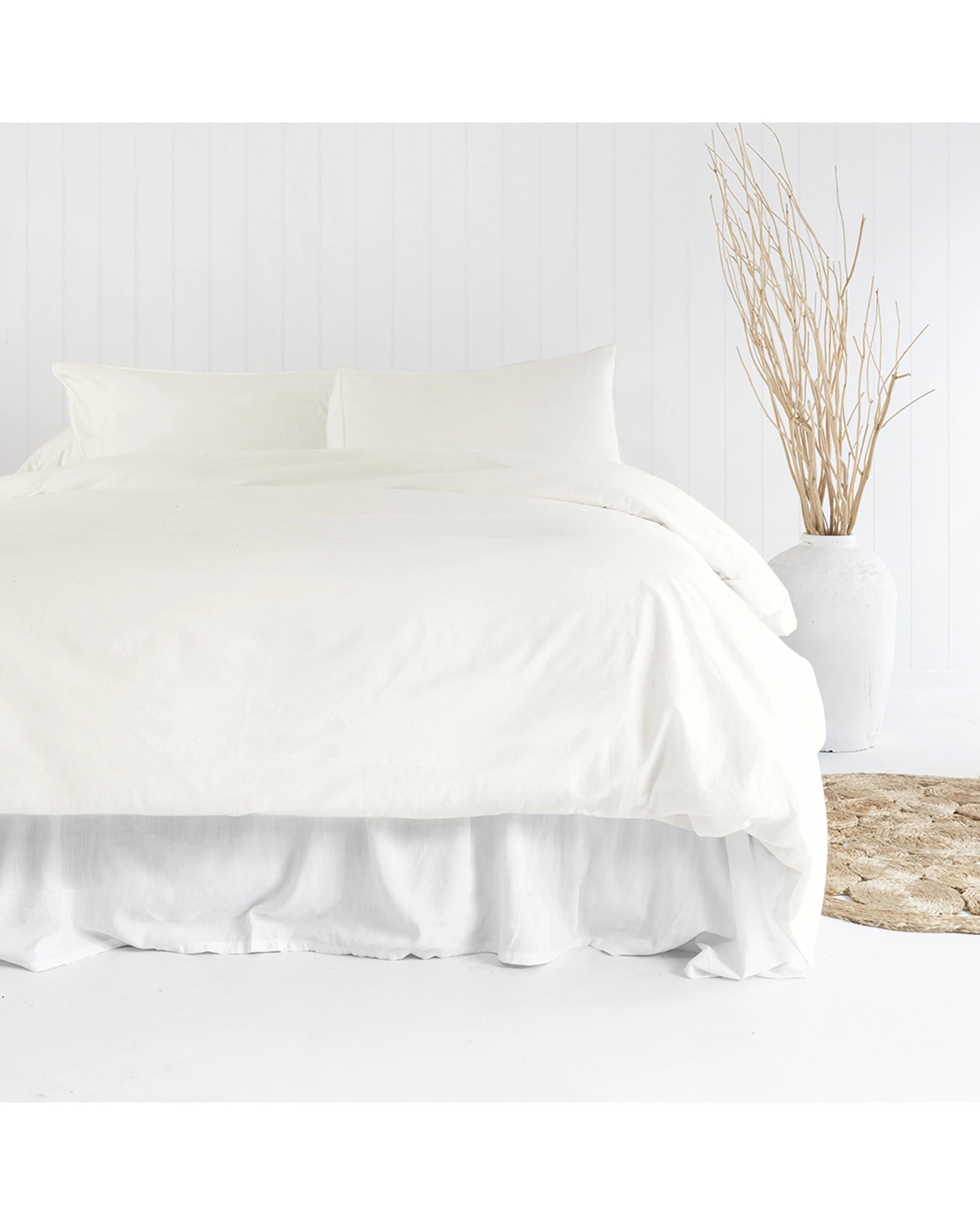 1 Bambury Temple Organic Cotton Quilt Cover Set Ivory - White, 1 of 3