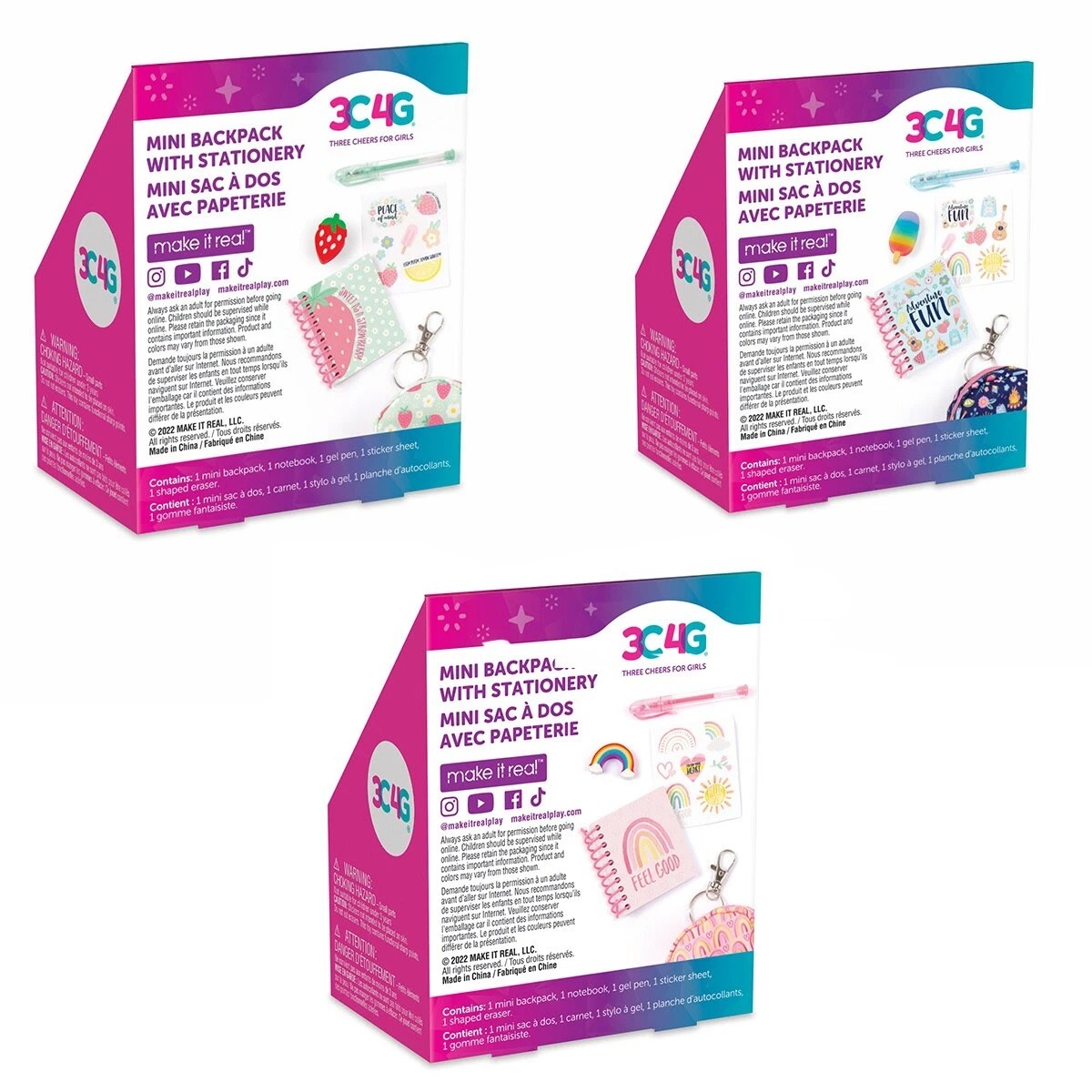 8 5 Piece Make It Real Three Cheers for Girls Mini Backpack with Stationery - Assorted, 8 of 9