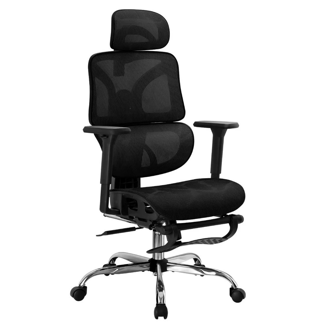 1 Artiss Ergonomic Office Chair Footrest - Black, 1 of 6