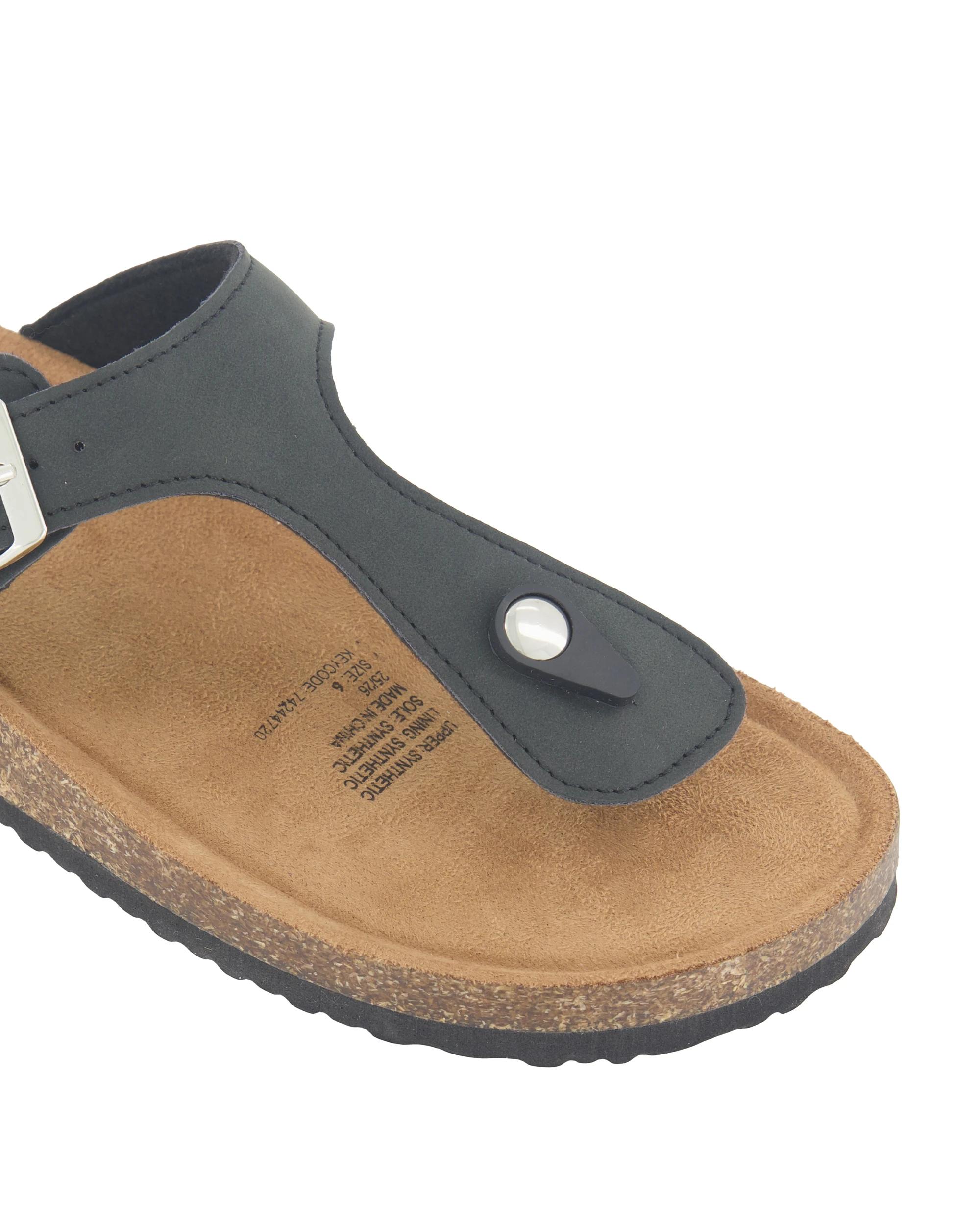 3 Footbed Toe Post Slides Black, 3 of 3
