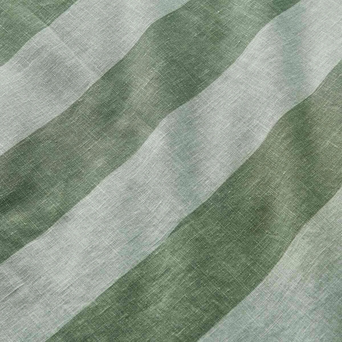 4 Stripe Linen Cotton Quilt Cover Set - King Bed, Green, 4 of 7