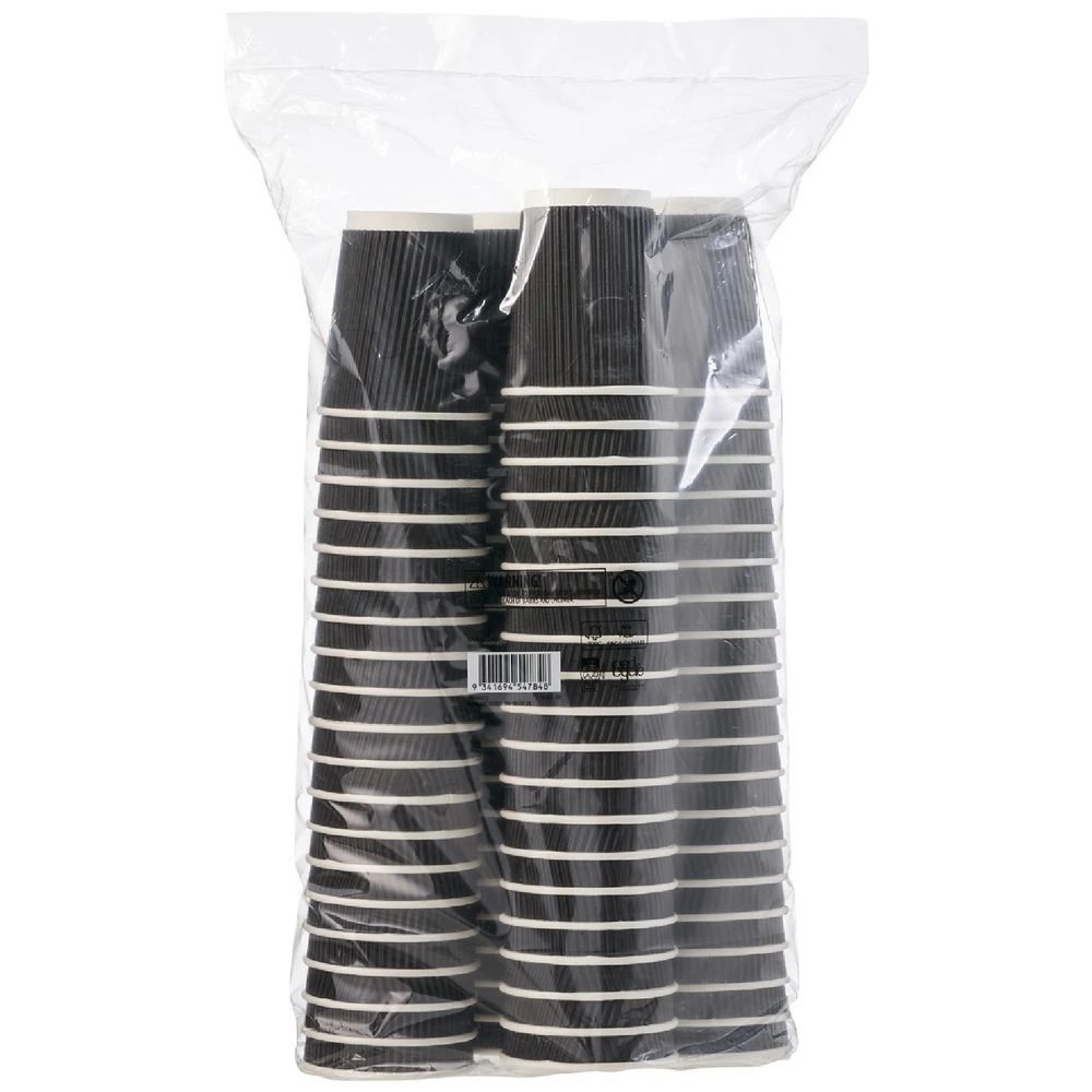 2 J.Burrows Corrugated Paper Cup 227mL Black 80 Pack, 2 of 4