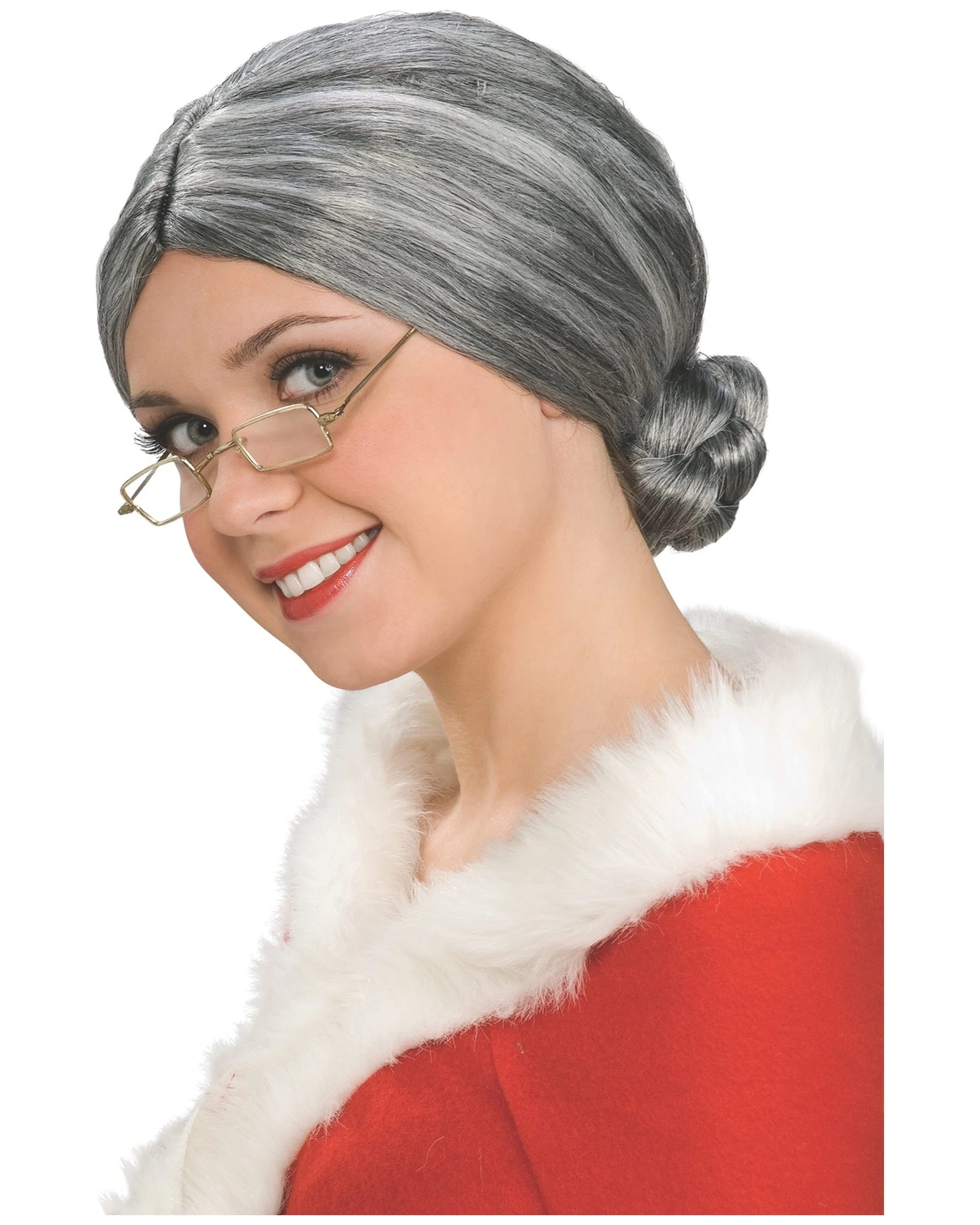 1 Rubies Old Lady Bun-styled Wig Adult Costume Accessory - Party Dress Up Wig - Grey, 1 of 3