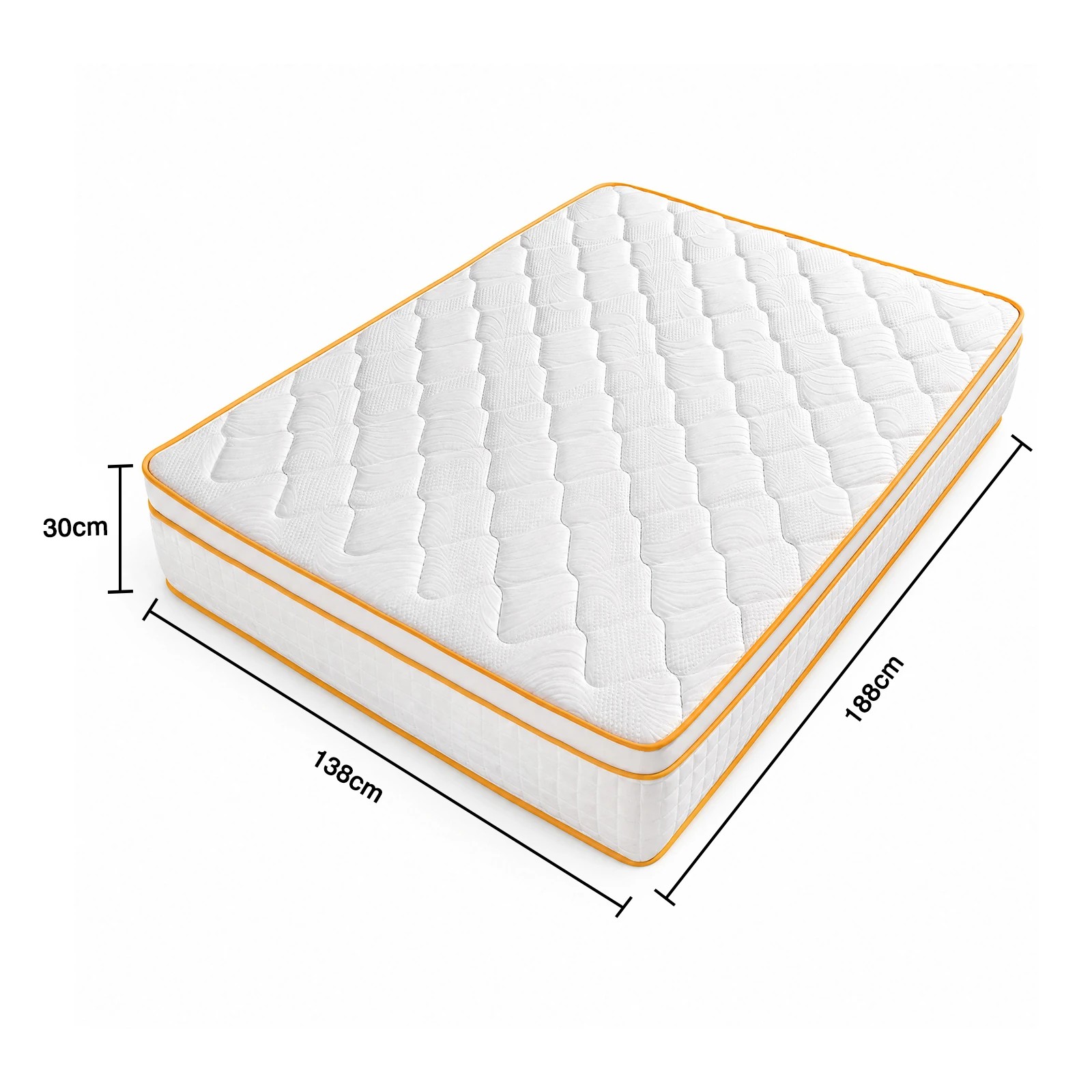 3 Advwin 30CM Hybrid Mattress with Memory Foam & Individual Pocket Springs Double Size - White, 3 of 8