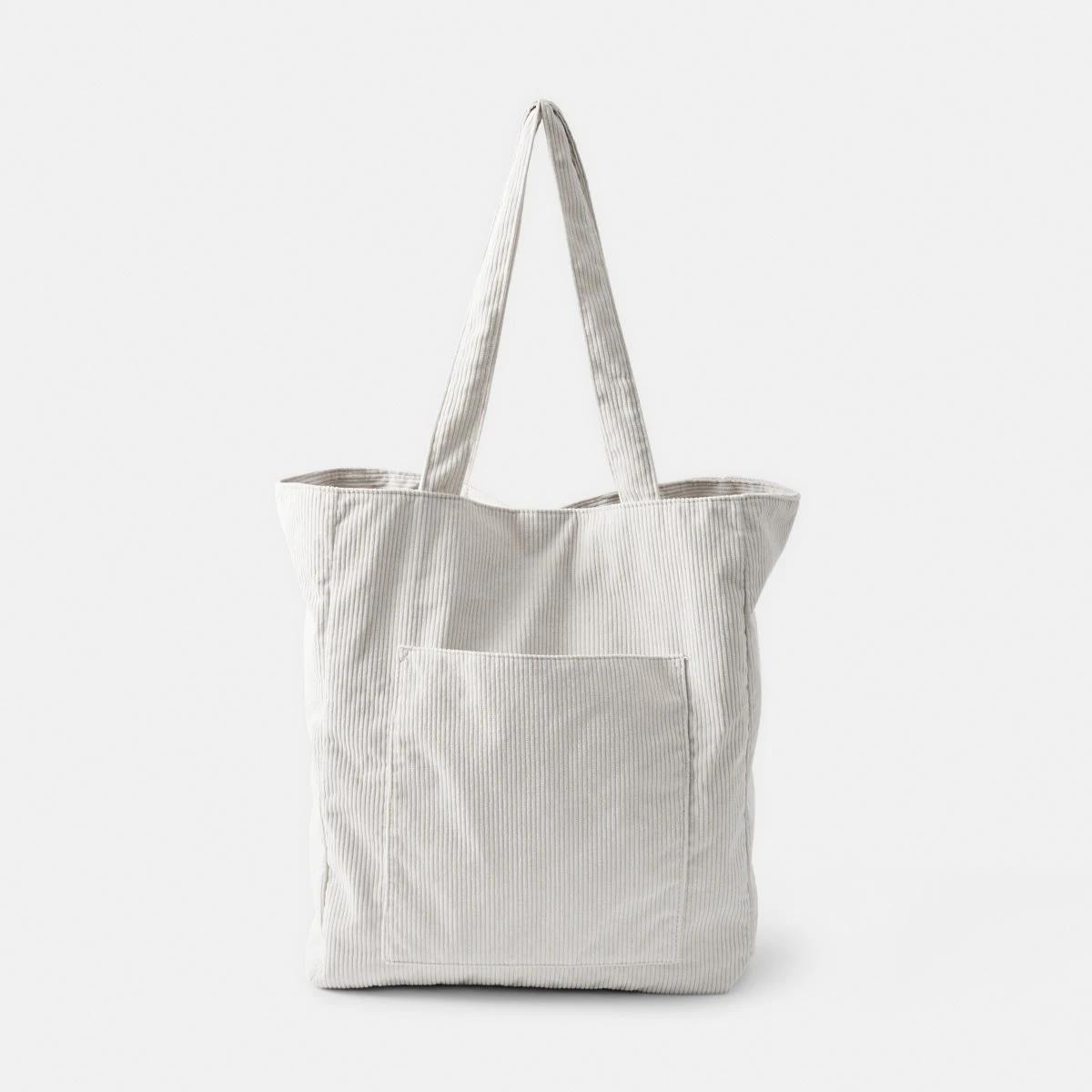 1 Corduroy Tote Bag Stone, 1 of 5