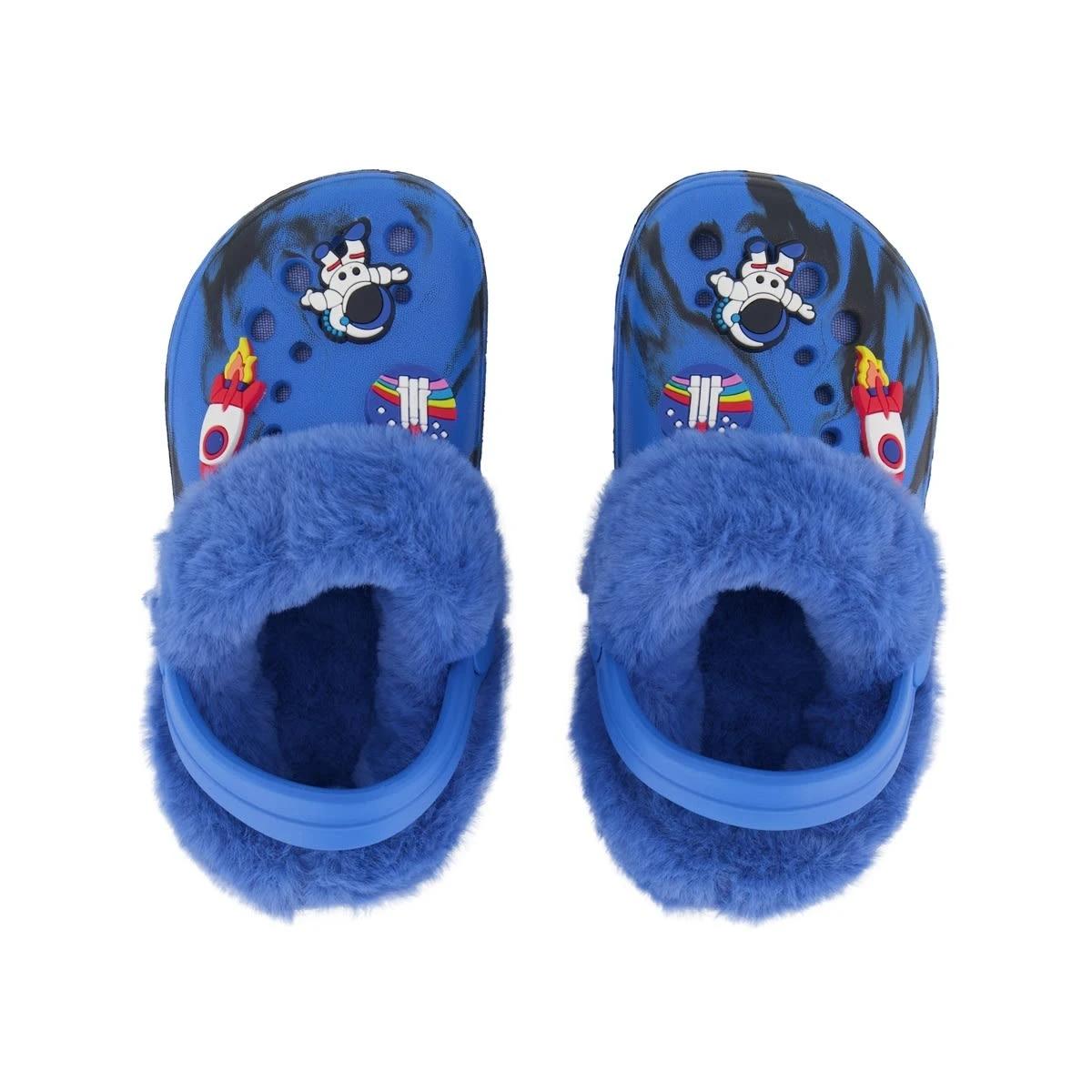 3 Junior Faux Fur Lined Clogs Marbleblue, 3 of 4