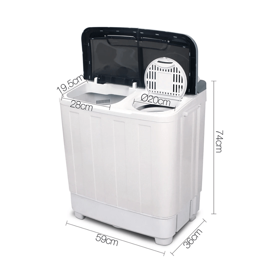 2 Devanti Portable Washing Machine Twin Tub 4.6KG - Multi, 2 of 2