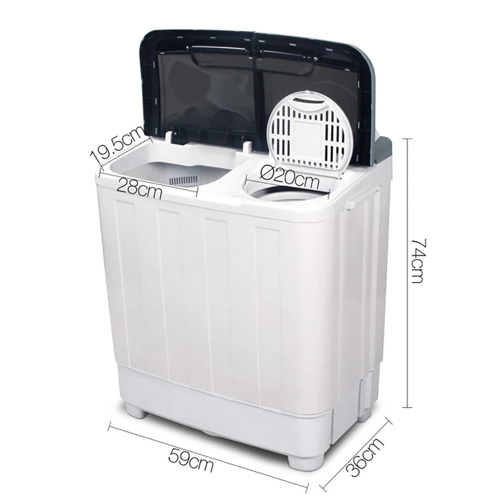 2 Devanti Portable Washing Machine Twin Tub 4.6KG - White, 2 of 8