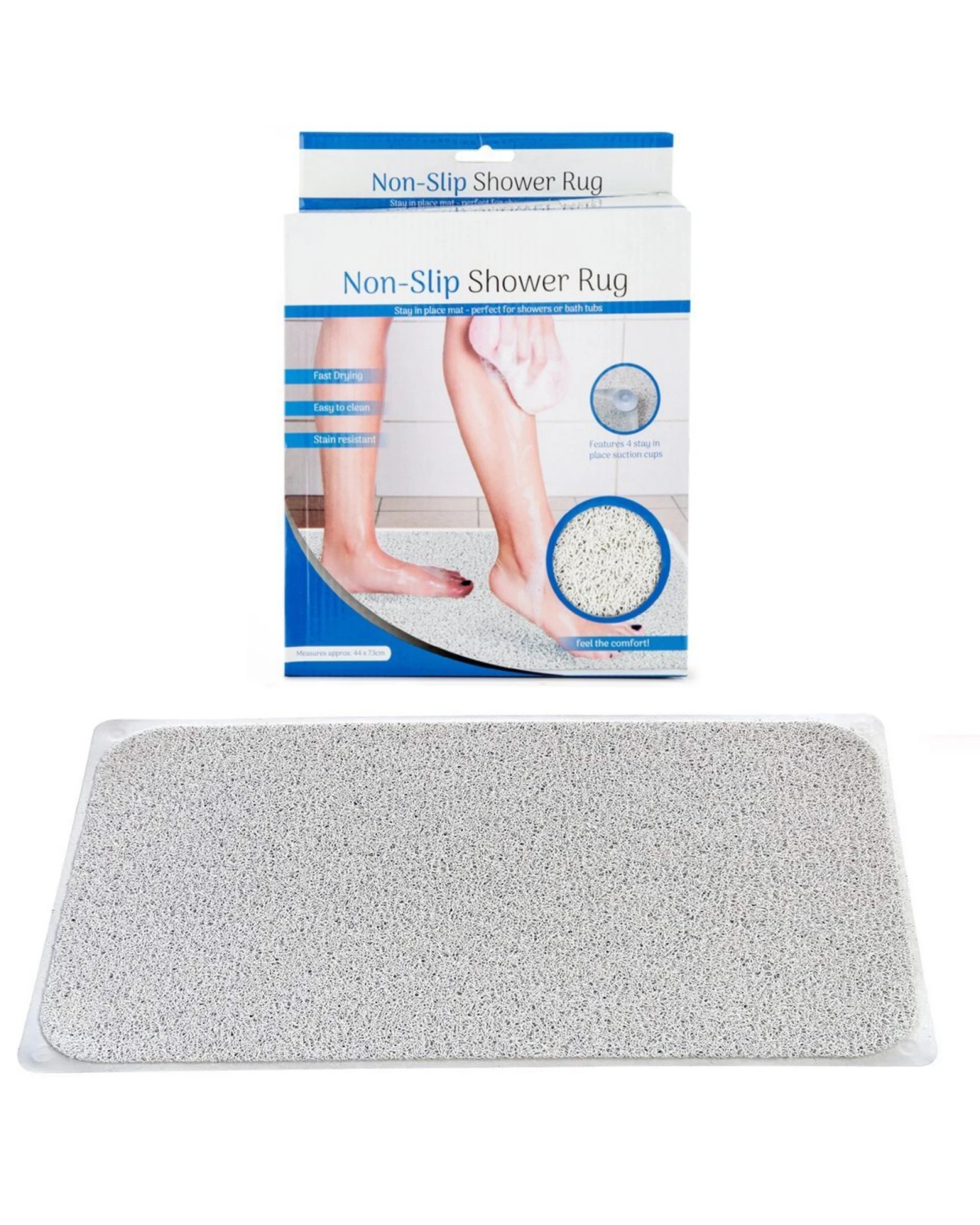1 BR Home Anti-Slip Loofah Shower Rug with Water Drainage, 1 of 3