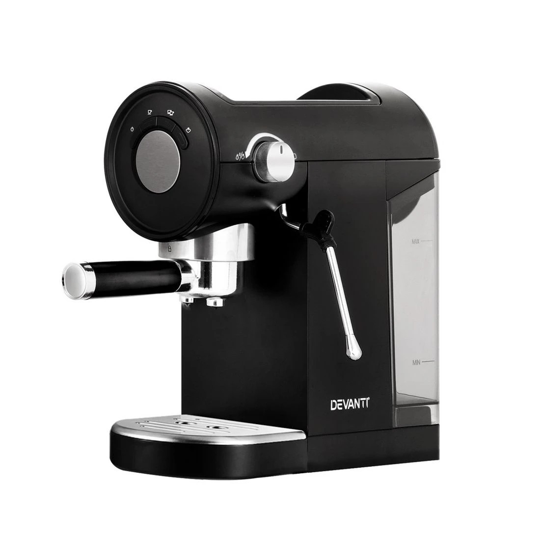 1 Devanti 20 Bar Coffee Machine Espresso Cafe Maker - Black, 1 of 6