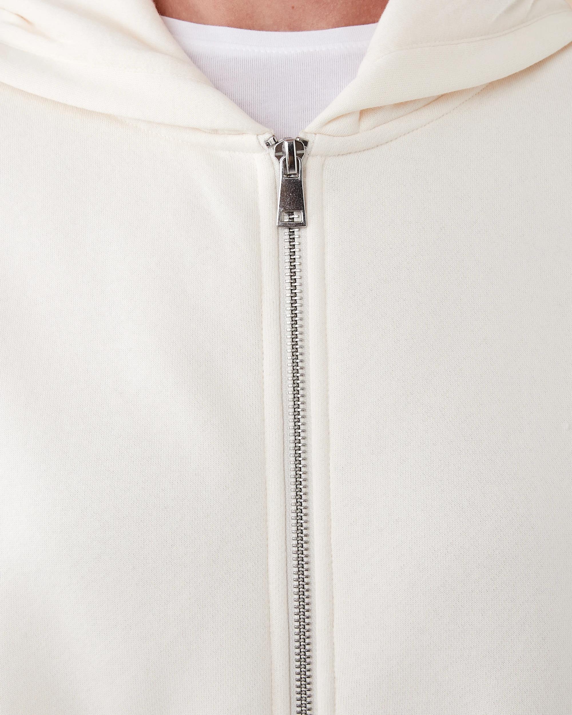 6 Relaxed Zip Through Hoodie Prtn White, 6 of 7