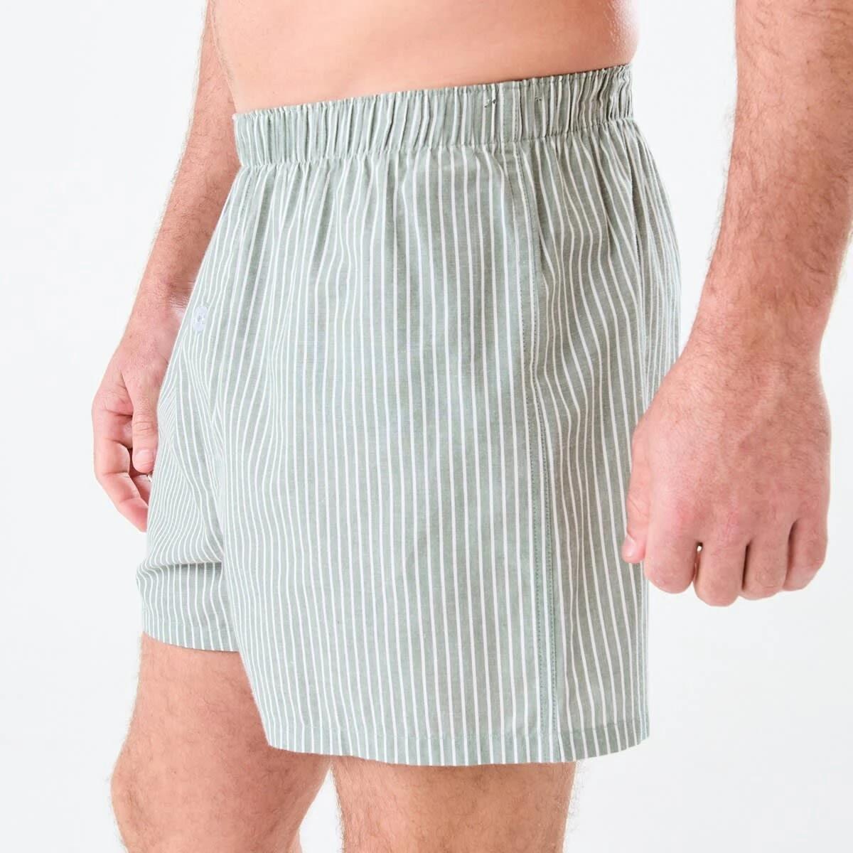 5 3 Pack Alpha Classic Woven Boxers STRIPE CHECKS, 5 of 7