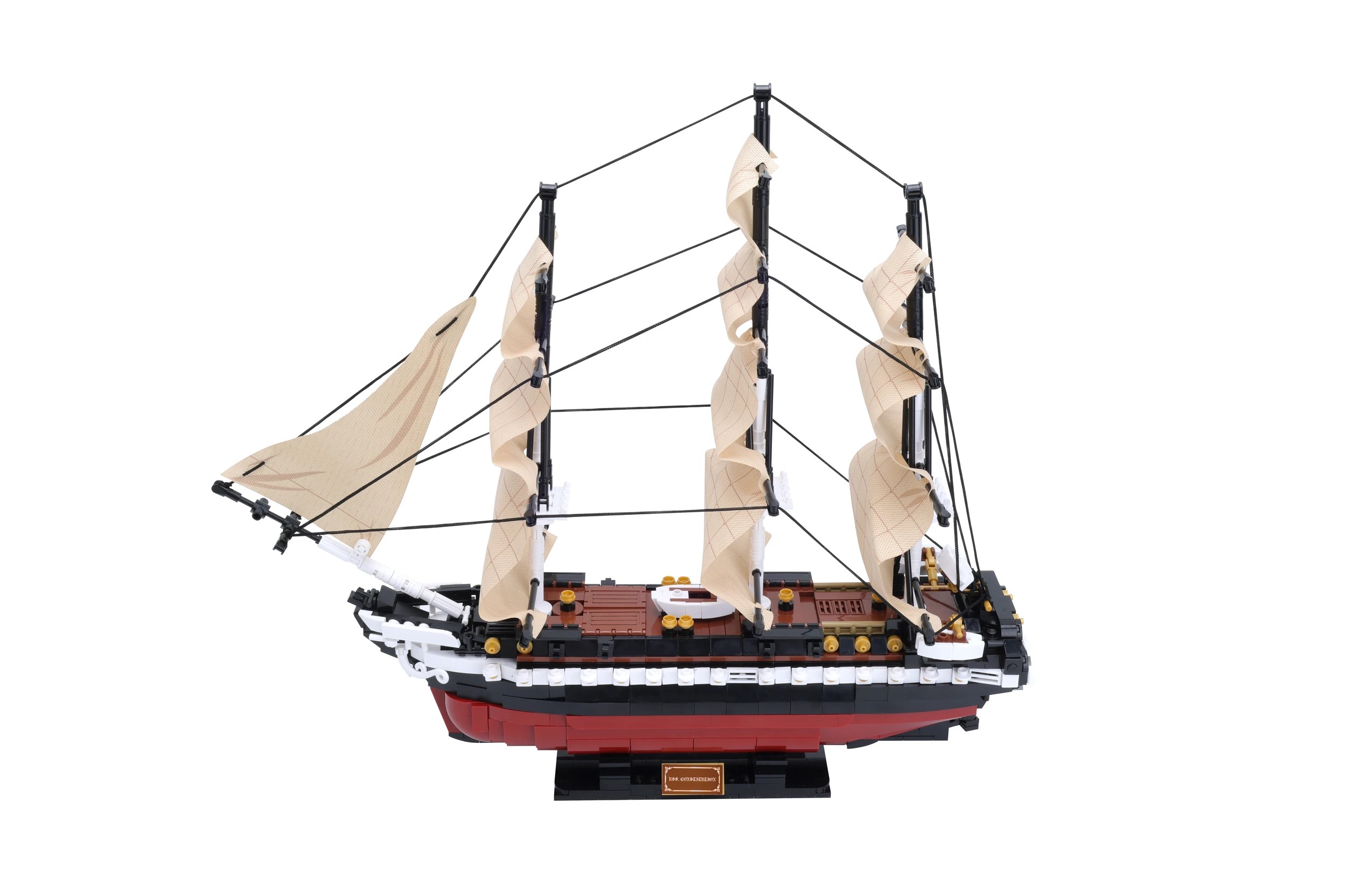 5 1125 Piece Mini Blocks Vehicle Series: Cruise Sailship, 5 of 8