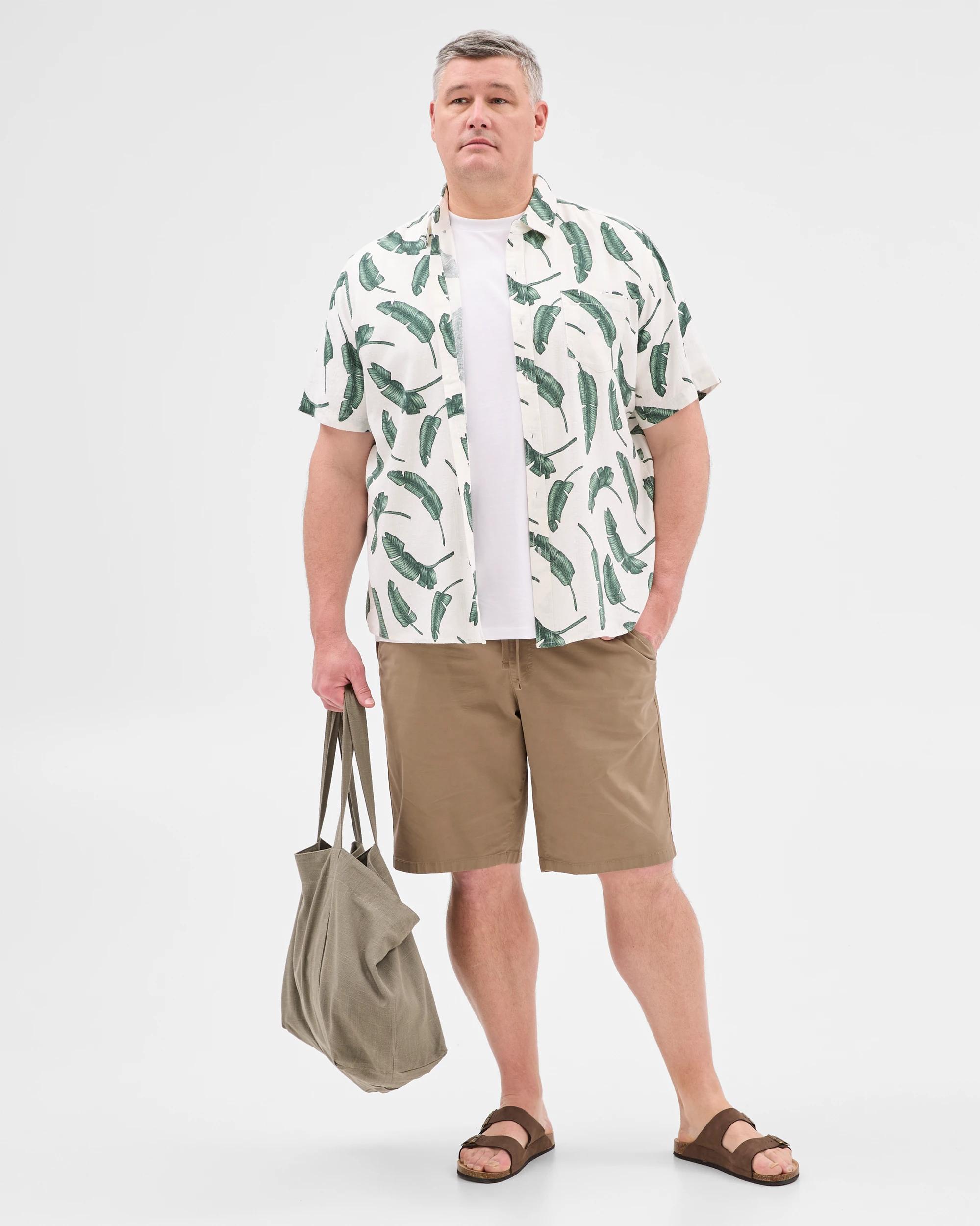 1 Target Plus Size Leaf Print Shirt WHITE, 1 of 5