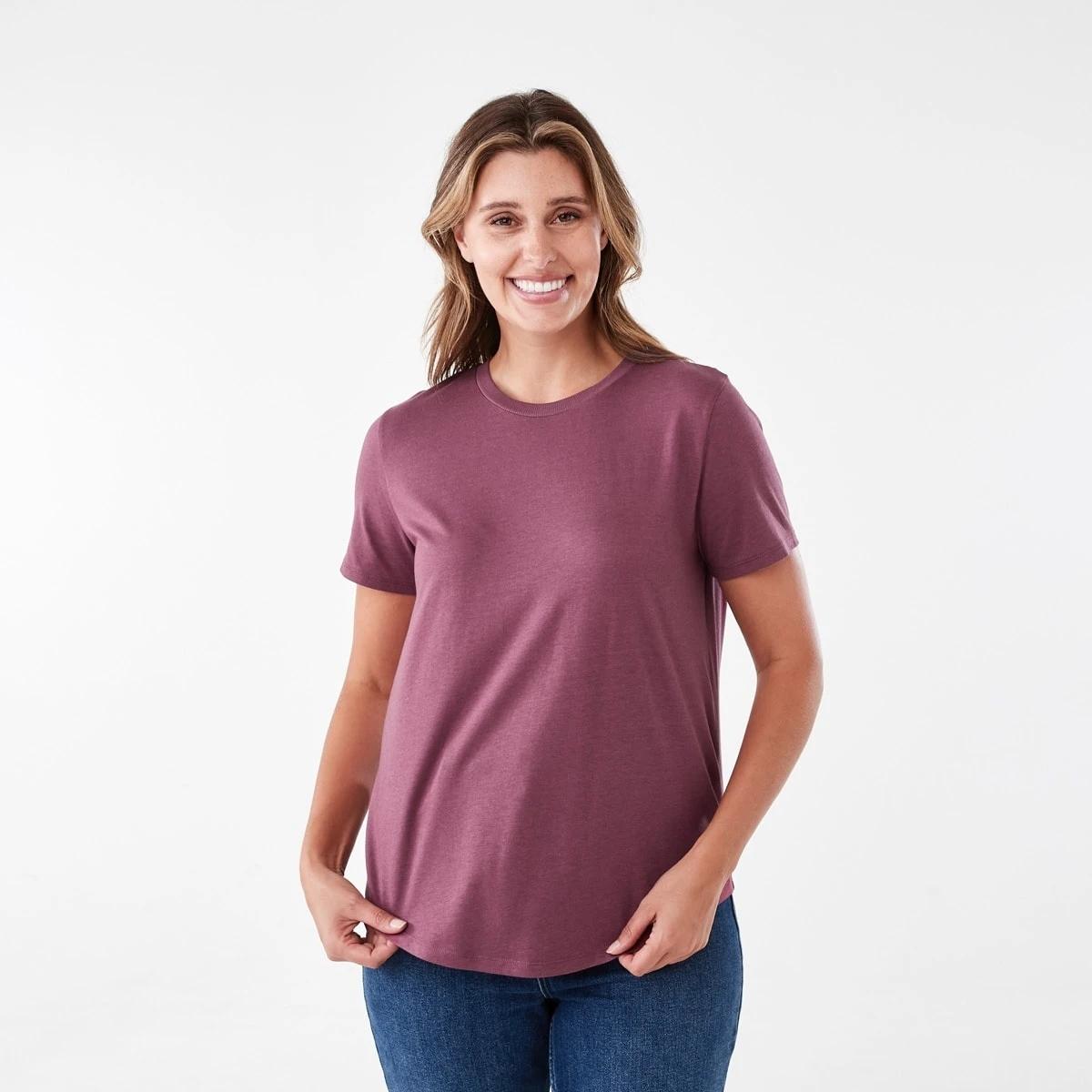 1 Short Sleeve Cotton Modal T-shirt CRUSHED BERRY, 1 of 5