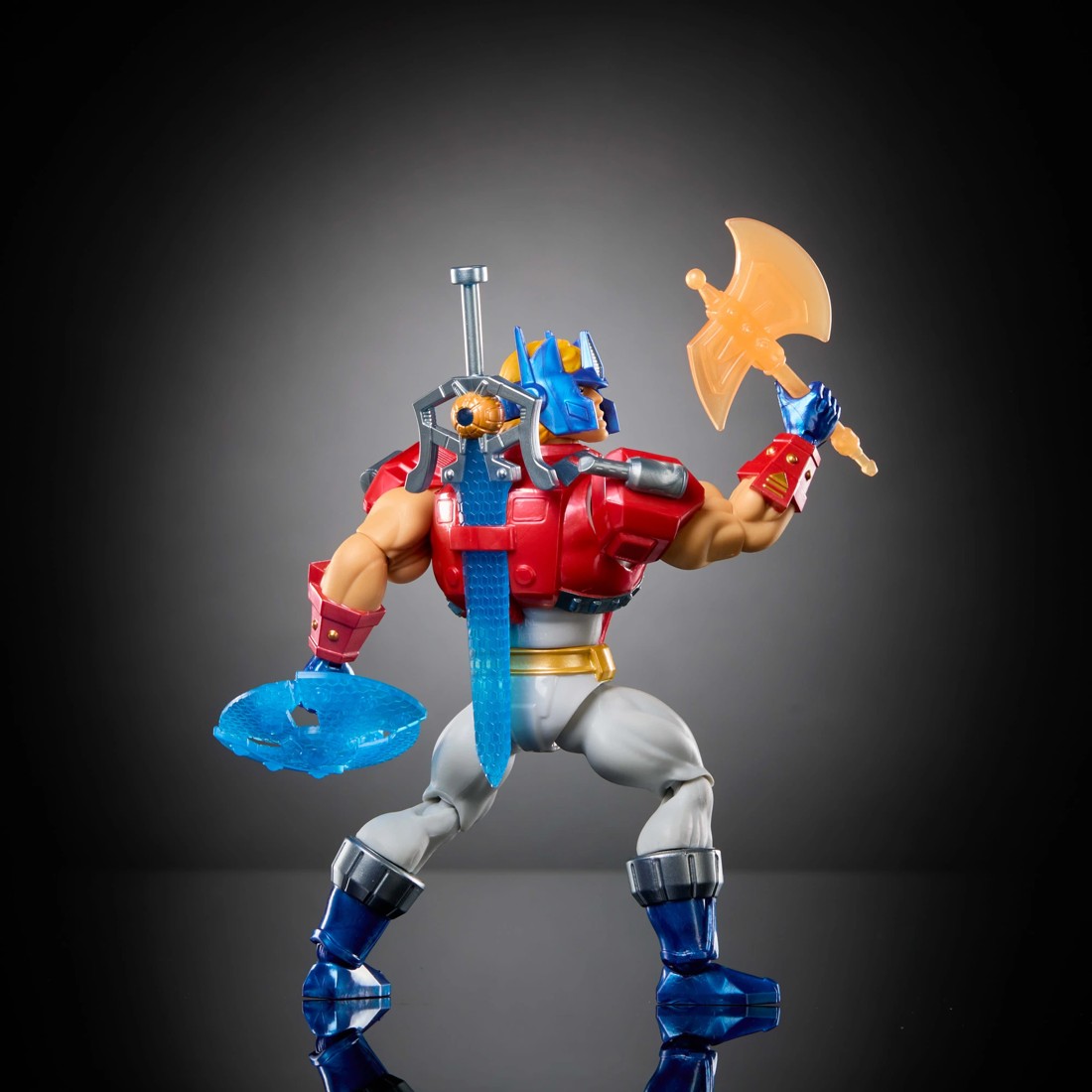 6 Masters of the Universe Origins and Transformers Optimus Prime Armor He-Man Figure, 6 of 6
