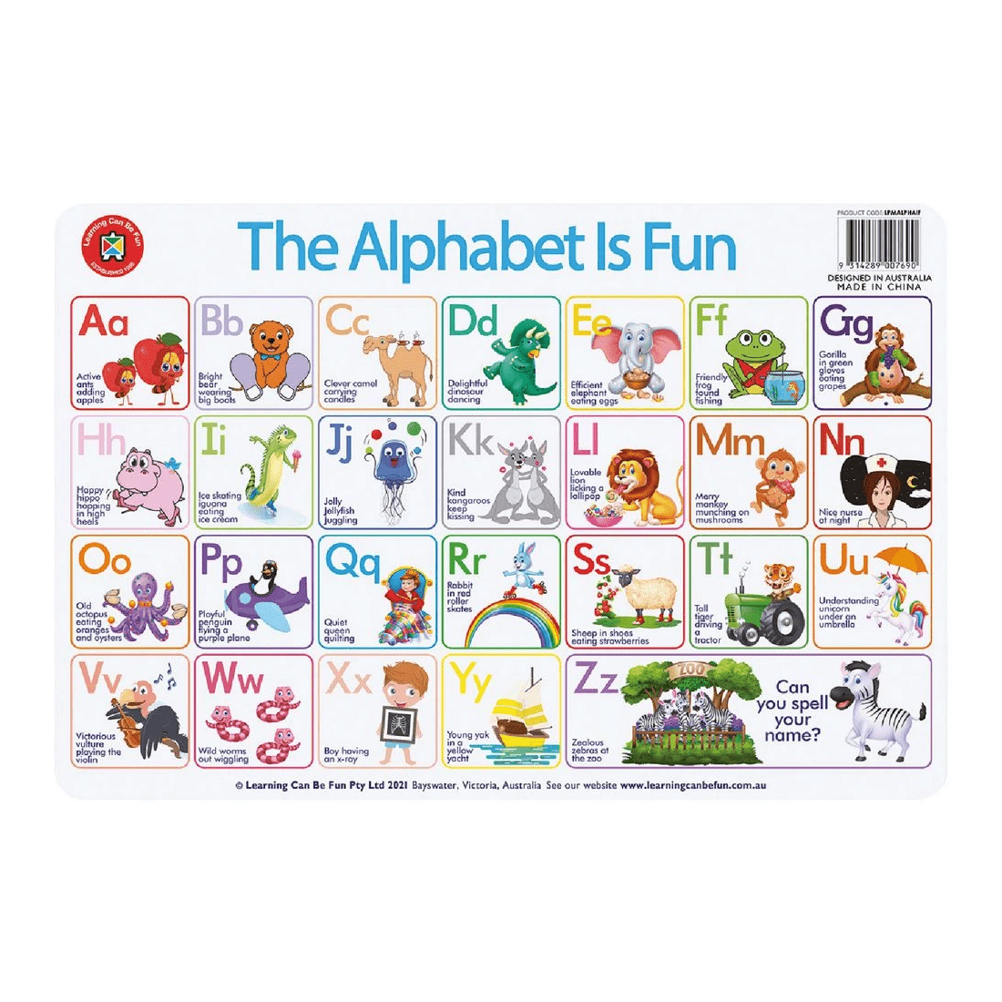 1 Learning Can Be Fun Alphabet is Fun Double-sided Playmat, 1 of 1
