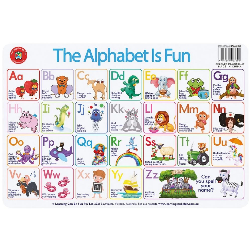 1 Learning Can Be Fun Alphabet is Fun Double-sided Playmat, 1 of 1