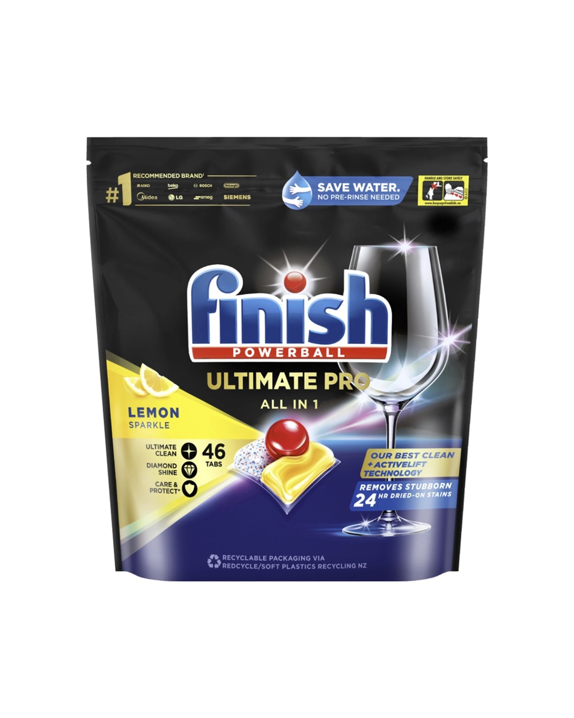 1 Finish 46pc Powerball Ultimate Pro All In 1 Dishwasher Tablets Lemon Sparkle, 1 of 3