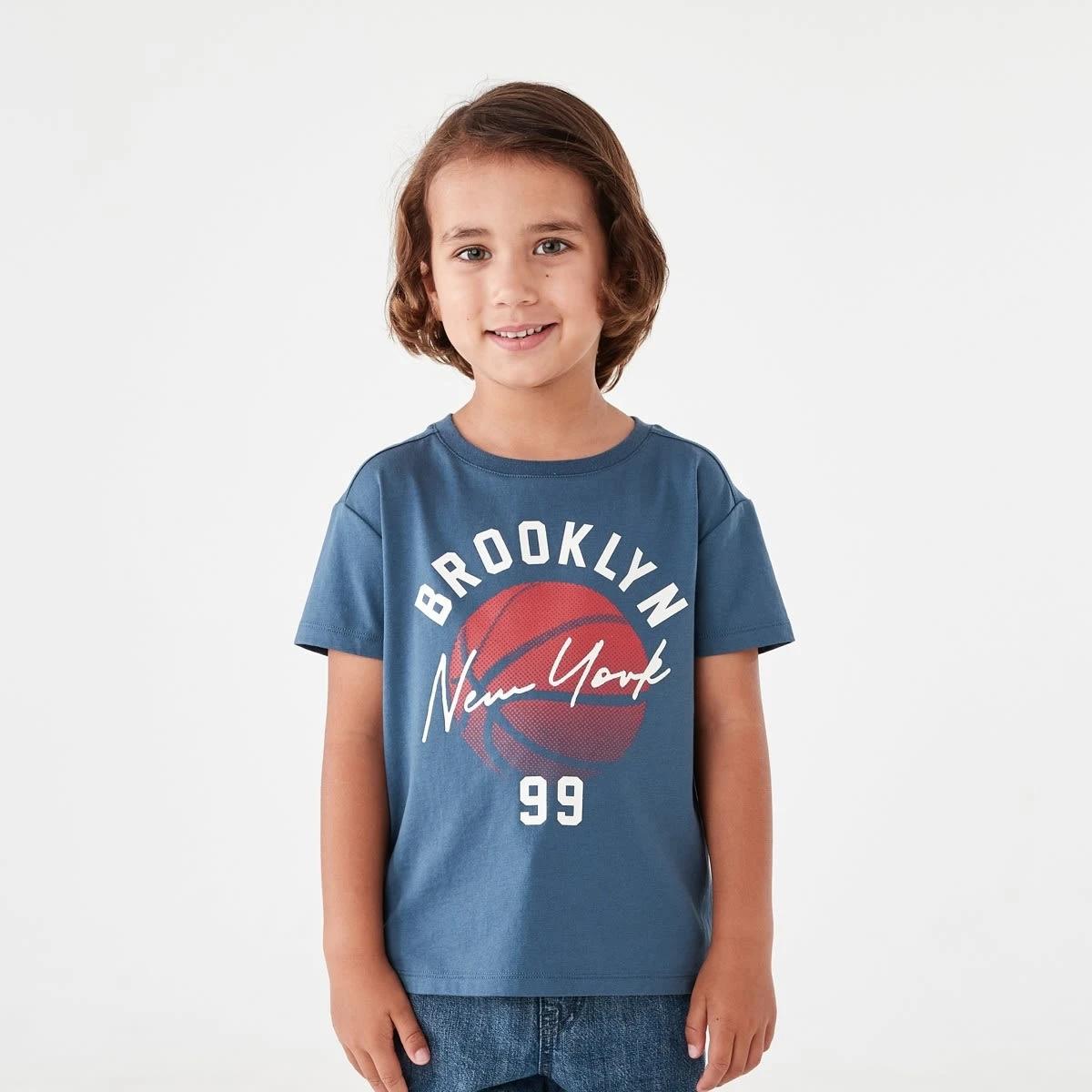 1 Chest Print T-shirt Nvy Varsit, 1 of 6