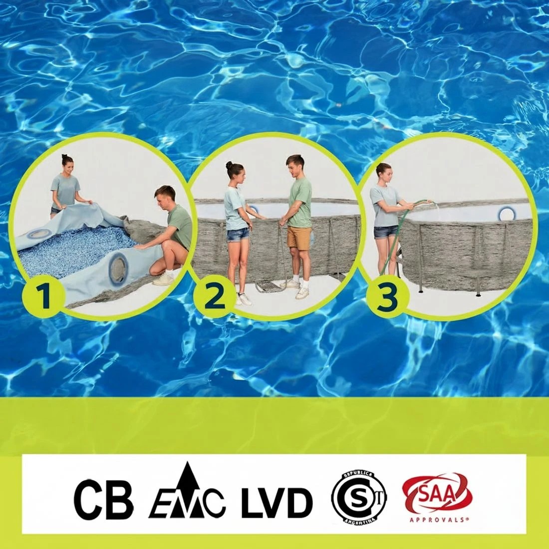 5 Bestway Swimming Pool 427x250x100cm Steel Frame Above Ground Pools Filter Pump Ladder 7250L - Multi, 5 of 6