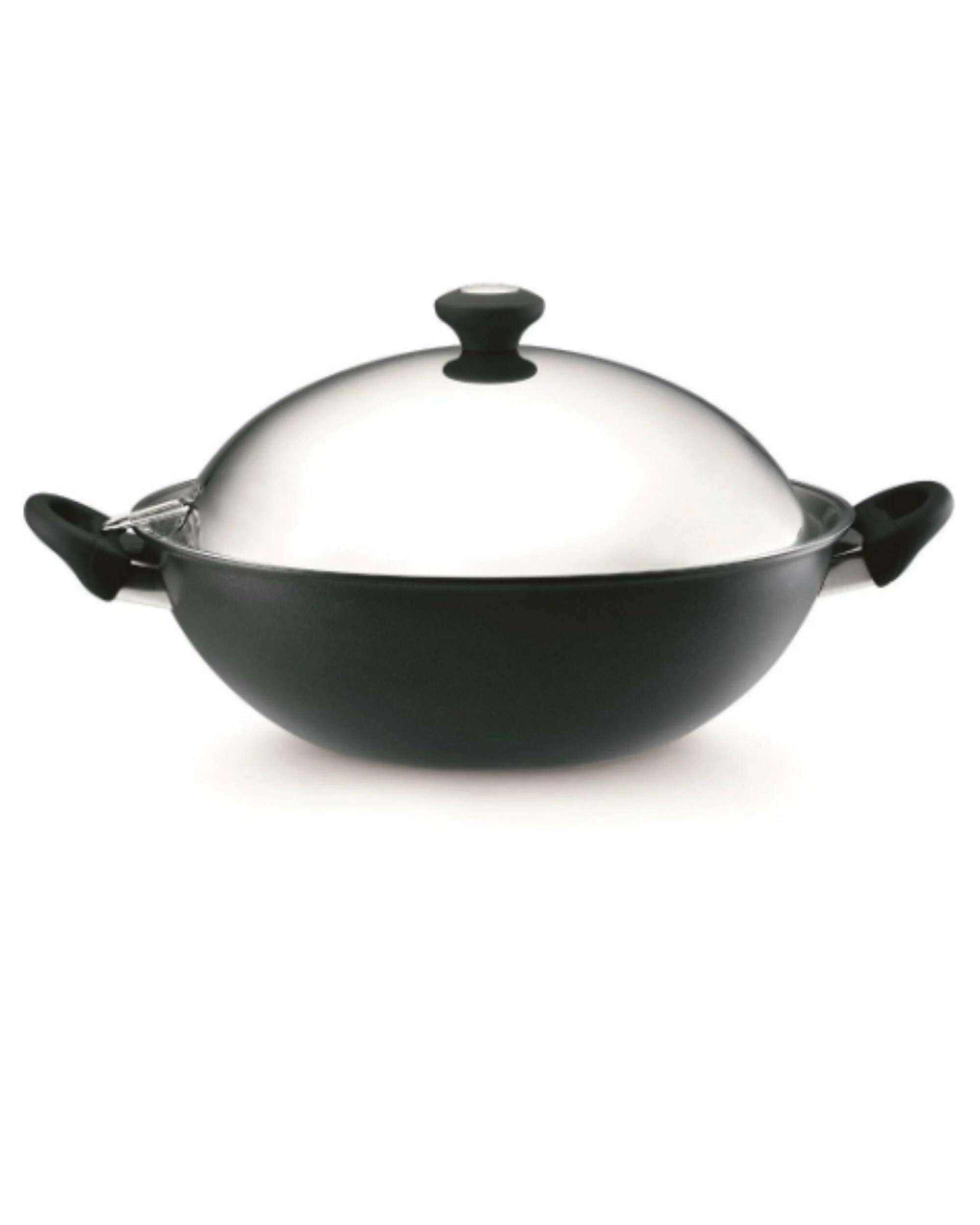 1 Meyer Cook 'N' Look Induction Covered Wok 36cm - Black, 1 of 2