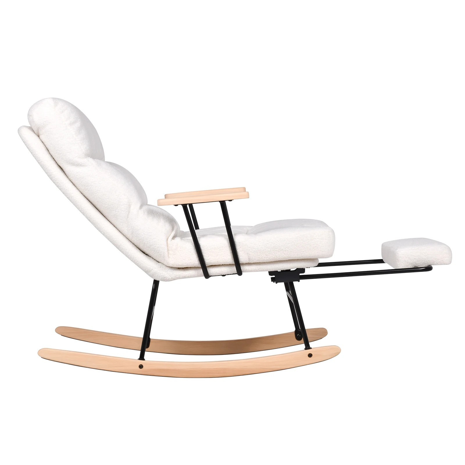 4 Advwin Rocking Chair with Footrest Nursery Cushion Armchair with High Backrest Reading Chair, 4 of 10