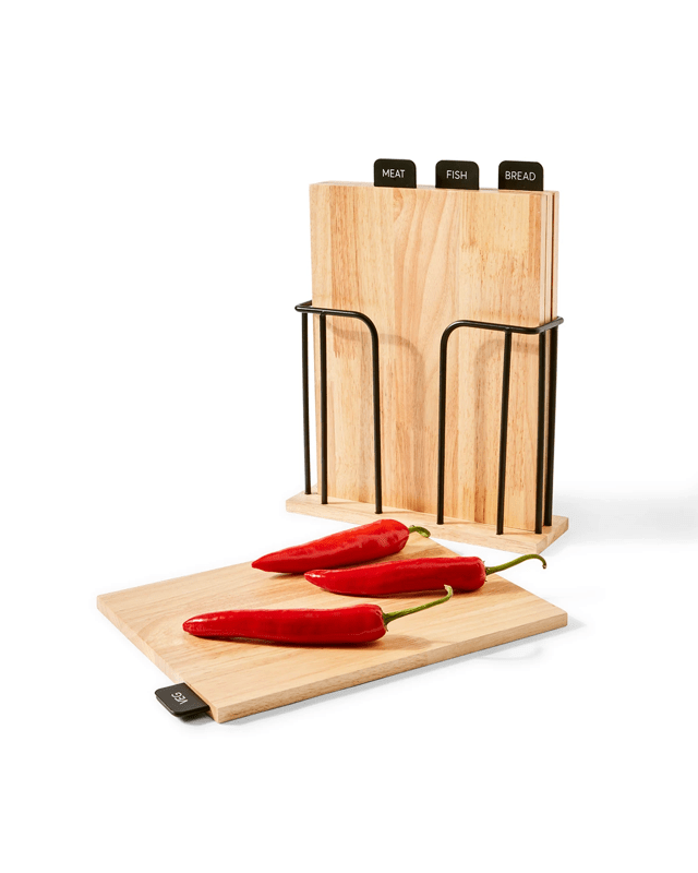 Set of 4 Wood Cutting Boards with S