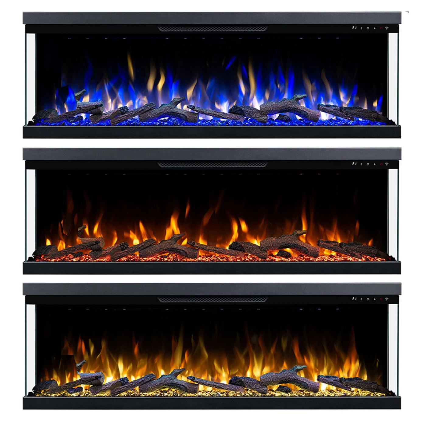 2 Moda Living Aspen 60 inch 3-Sided Electric Fireplace - Black, 2 of 7