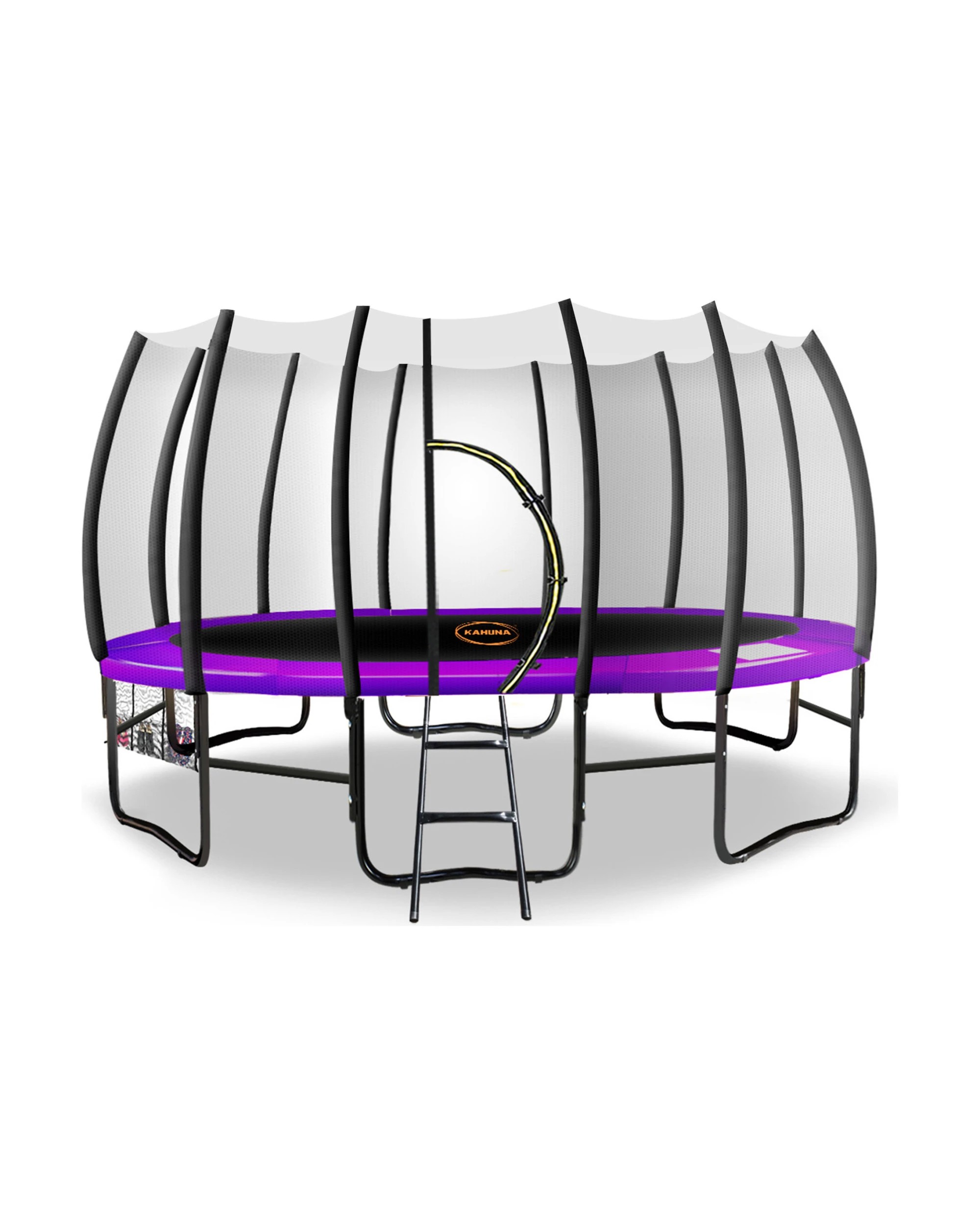 7 Kahuna Twister 12ft Springless Trampoline with Basketball Set - Purple, 7 of 7
