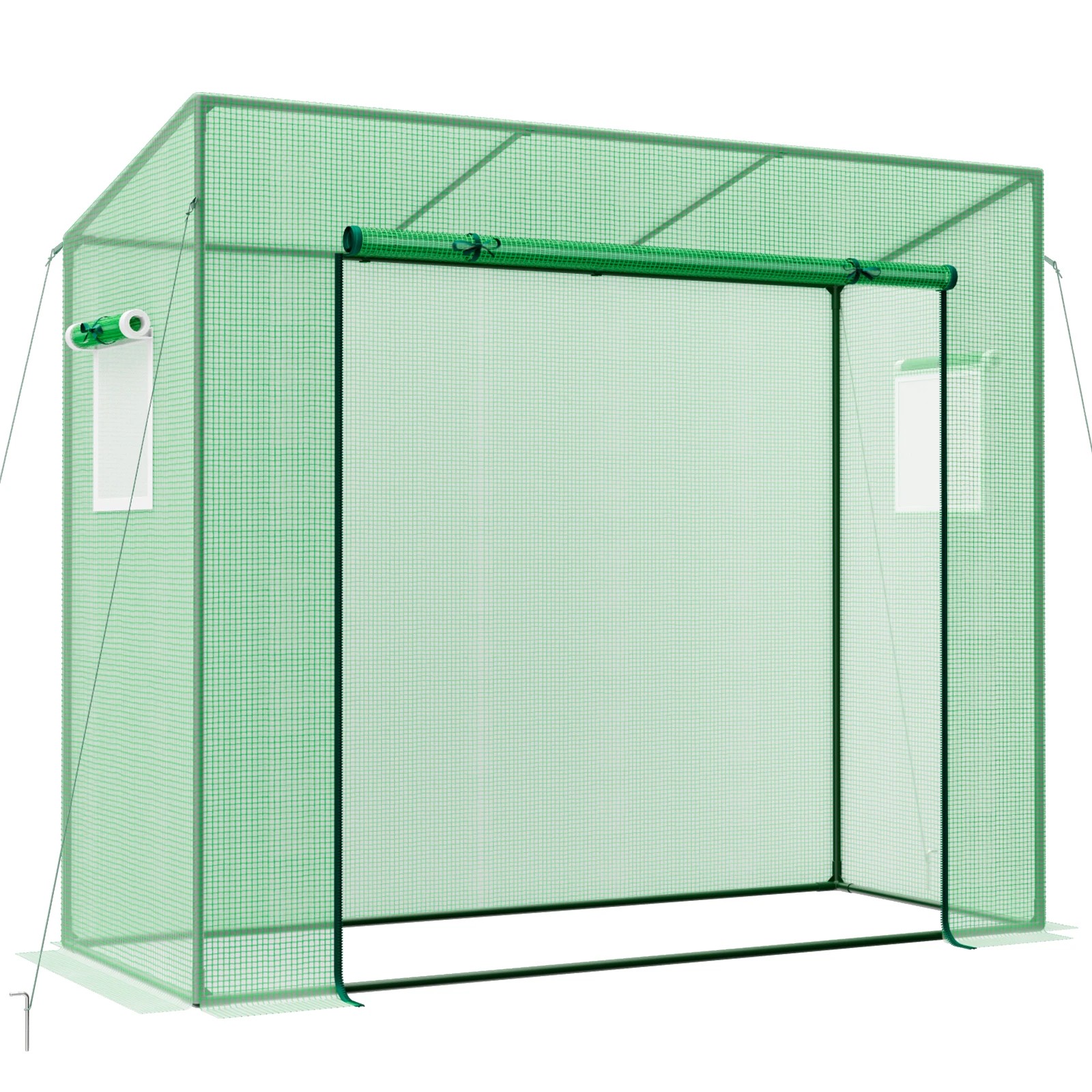 1 Costway Outdoor Portable Mini Greenhouse Garden Shed w/PE Cover Planter Box - Green, 1 of 4