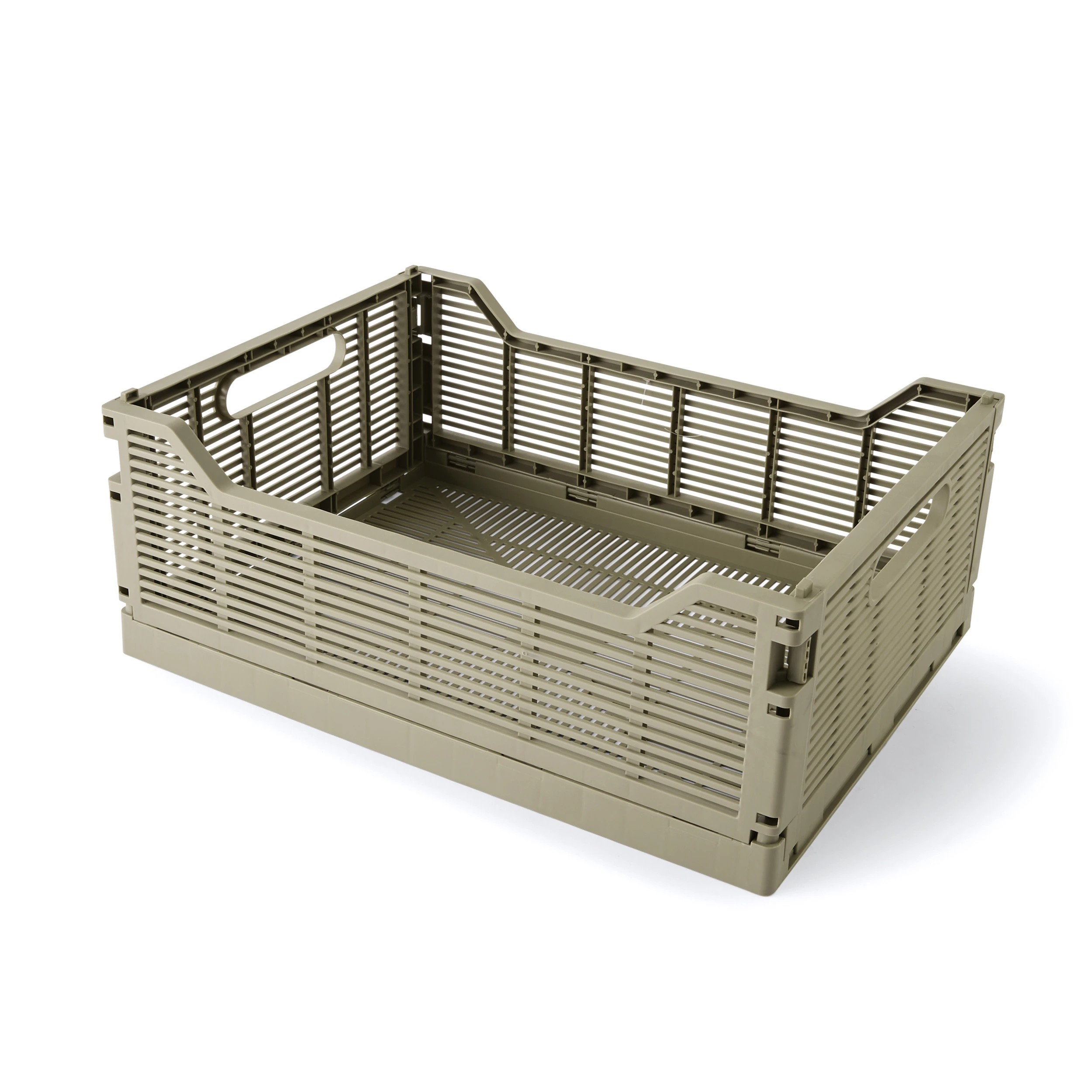 2 13L Linear Collapsible Crate - Medium, Green, 2 of 5