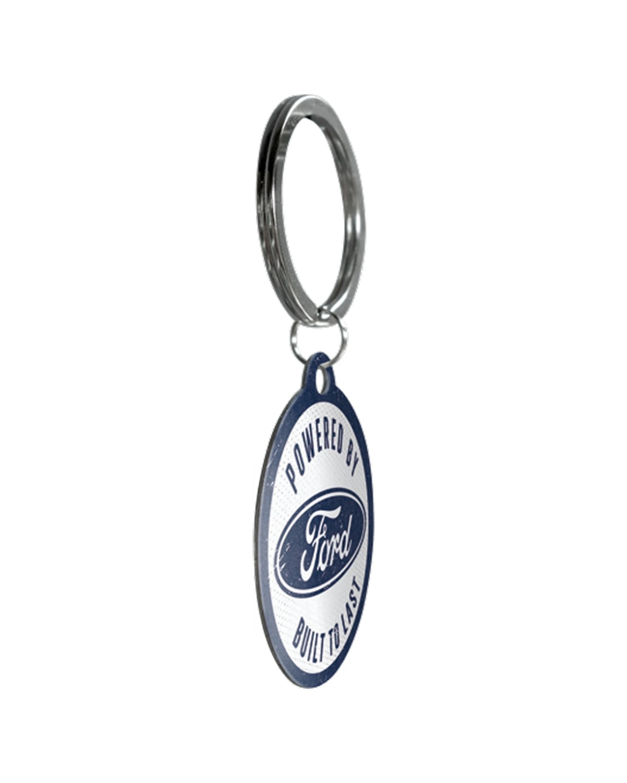 2 Nostalgic Art Stainless Steel Keyring Round Ford Built To Last, 2 of 4