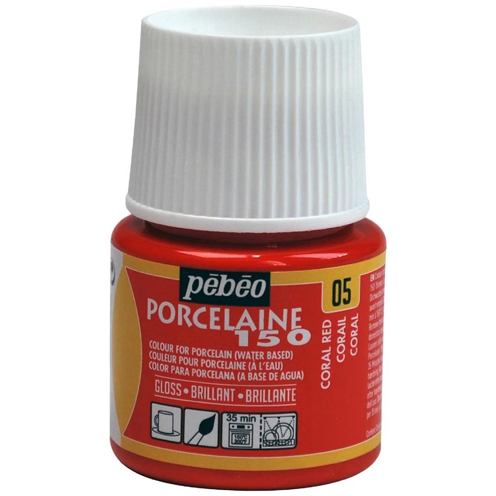 1 Pebeo Porcelaine 150 Paint 45ml Coral Red, 1 of 1